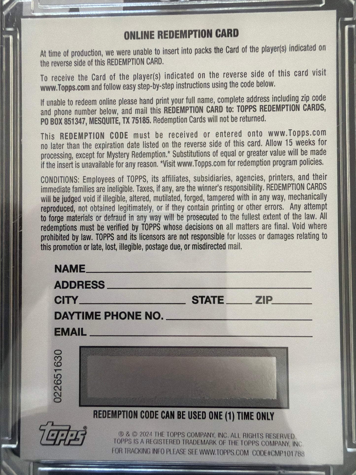 2024 Topps Update Series Baseball Shota Imanaga #89AU-SI Redemption Card