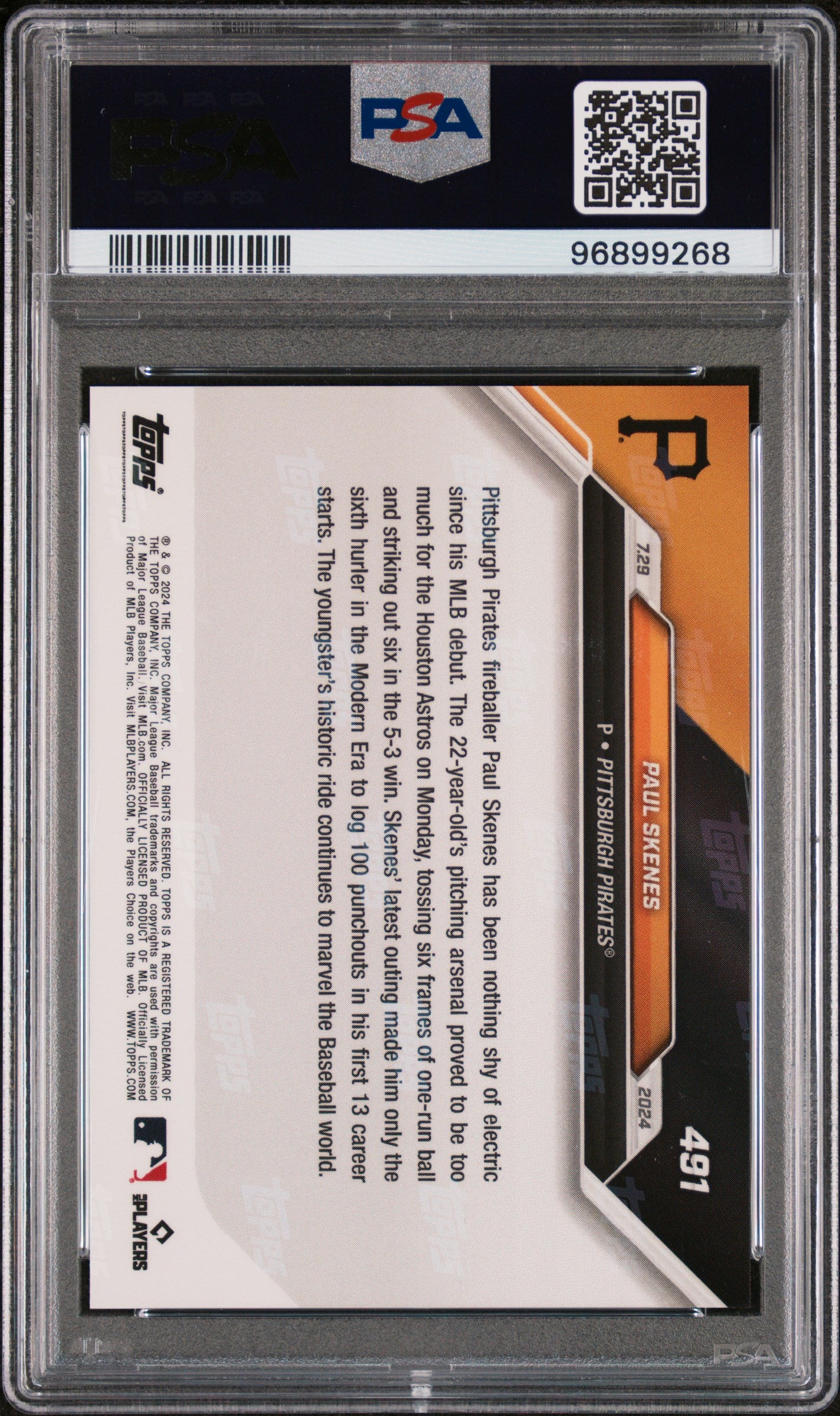 2024 Topps Now Paul Skenes #491 PSA 10