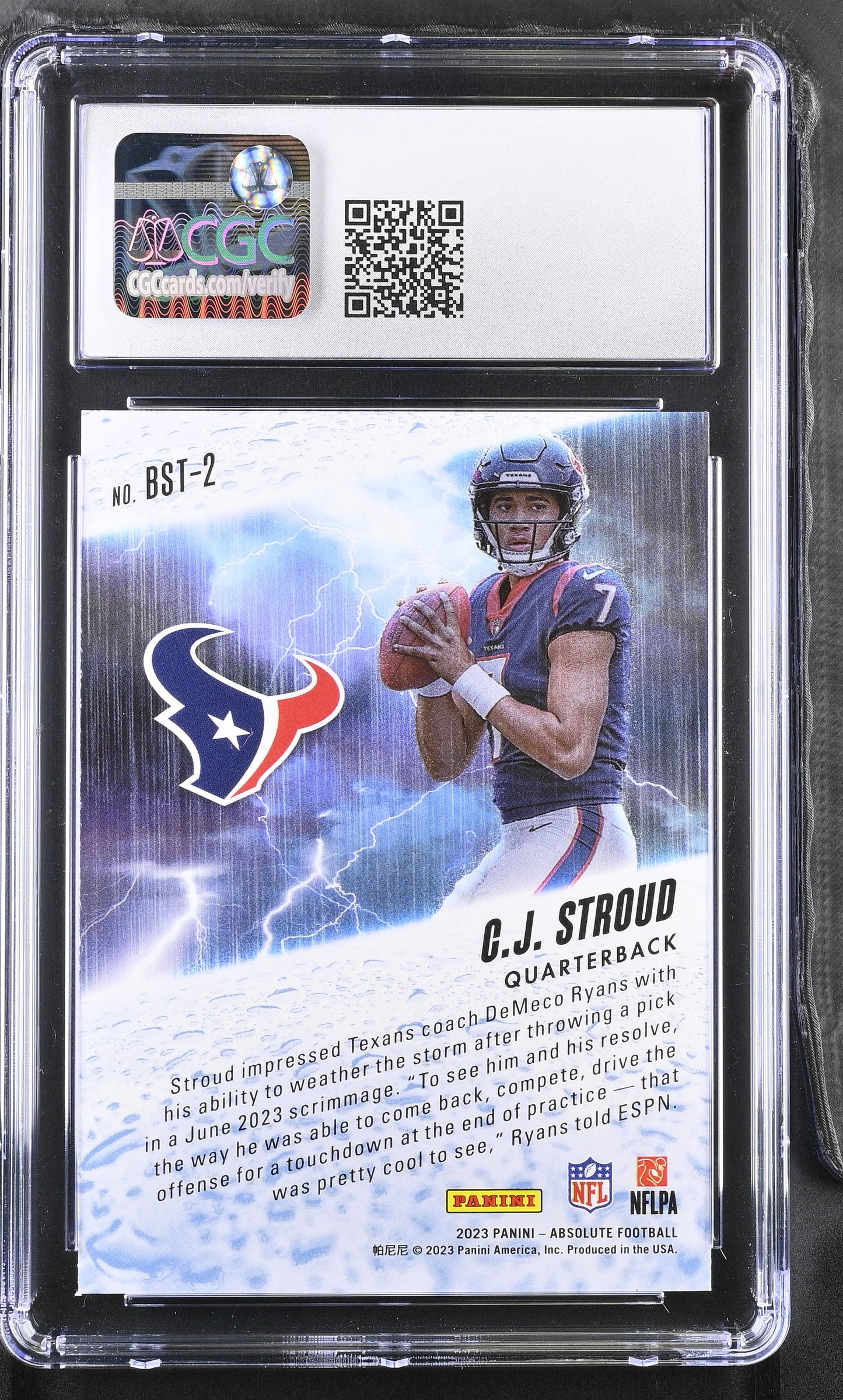 2023 Panini Absolute C.J. Stroud #BST-2 By Storm CGC 9