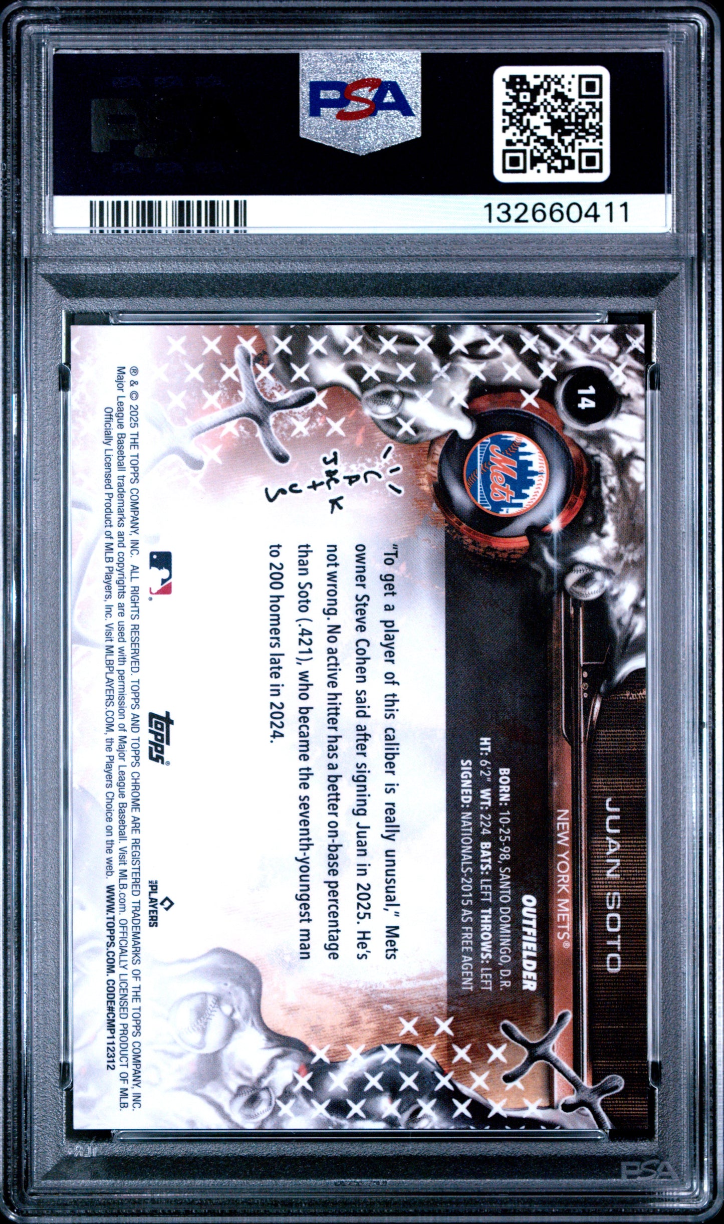 2025 Topps Chrome X Cactus Jack Juan Soto #14 PSA 10
