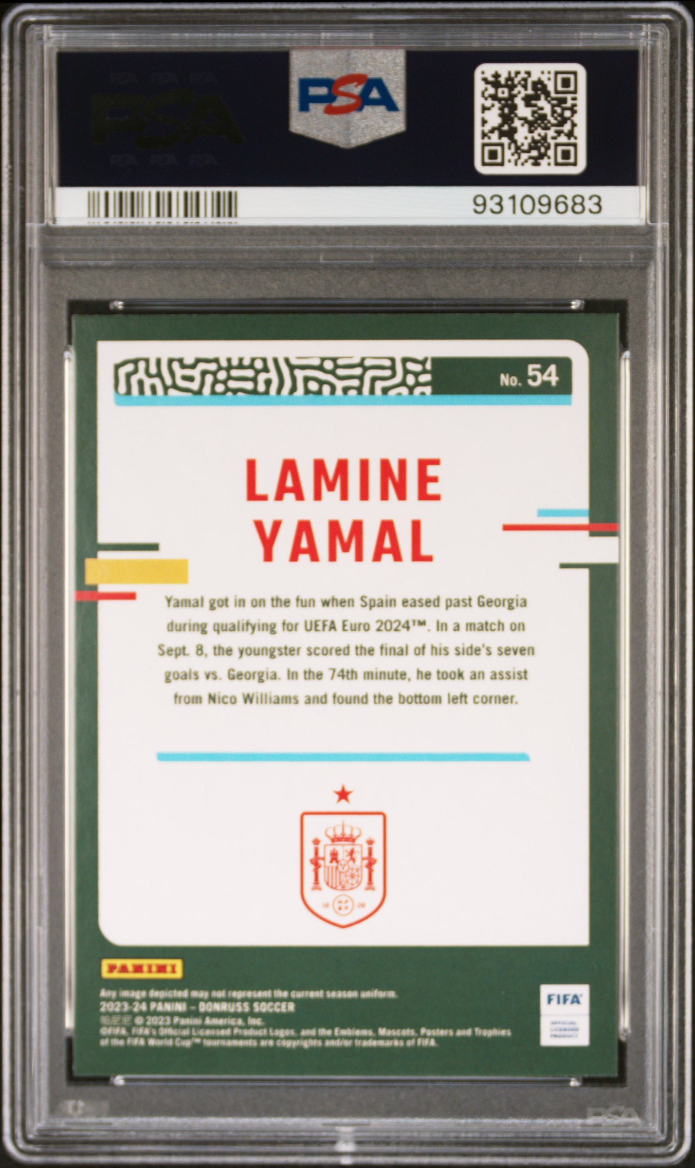 2023-24 Panini Donruss FIFA Lamine Yamal #54 Silver PSA 9