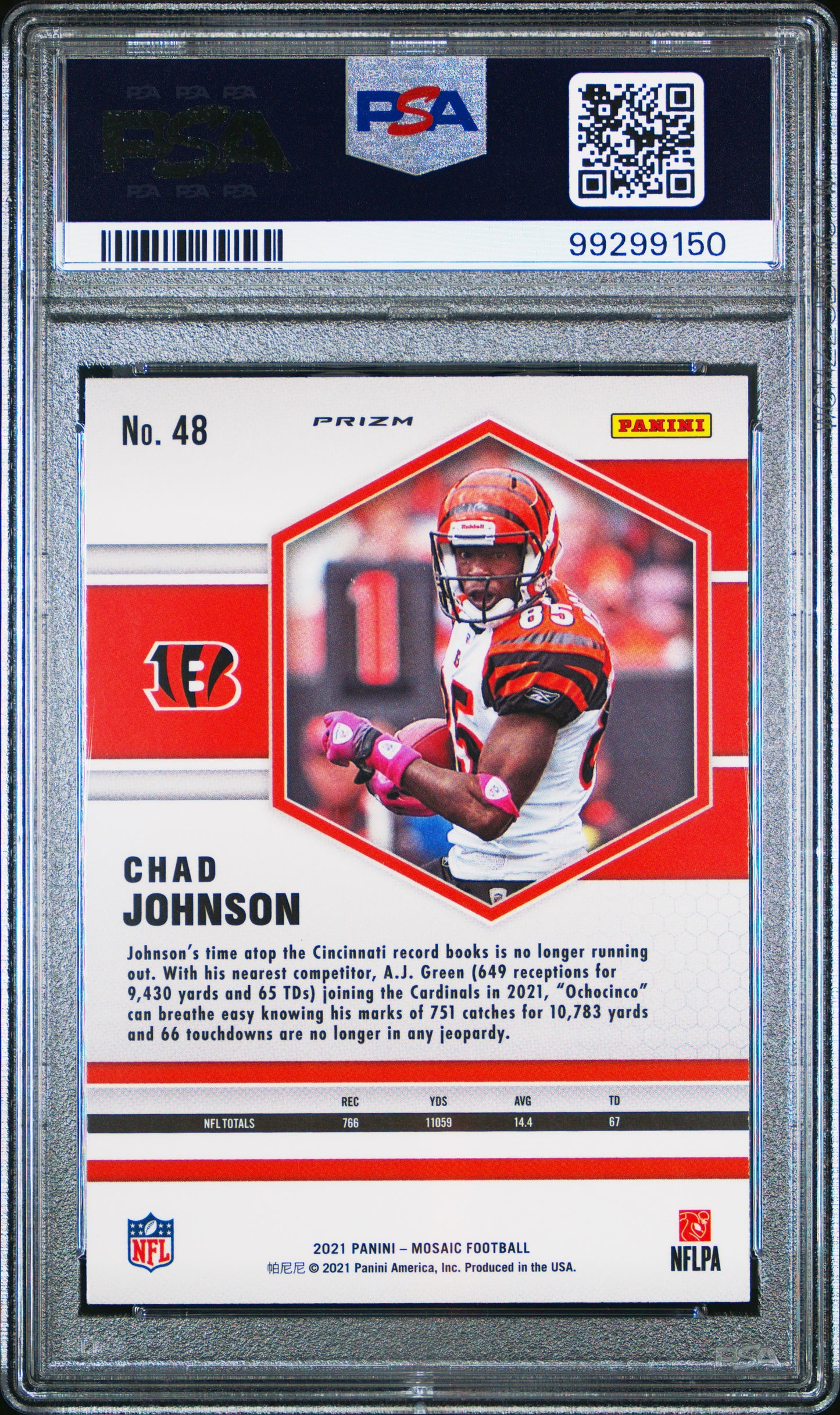 2021 Panini Mosaic Chad Johnson #48 Genesis PSA 10