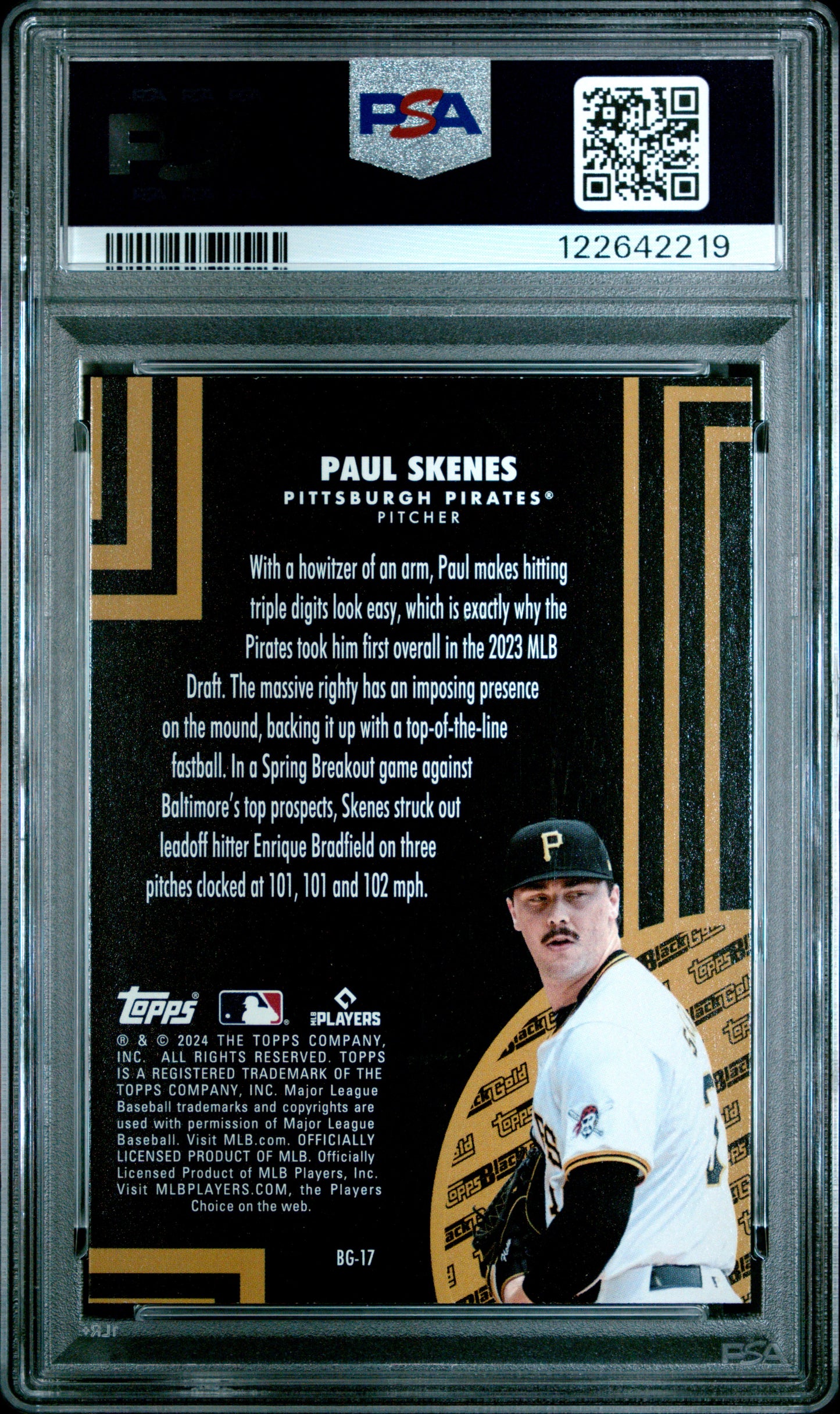 2024 Topps Update Topps Black Gold Paul Skenes #BG17 PSA 9