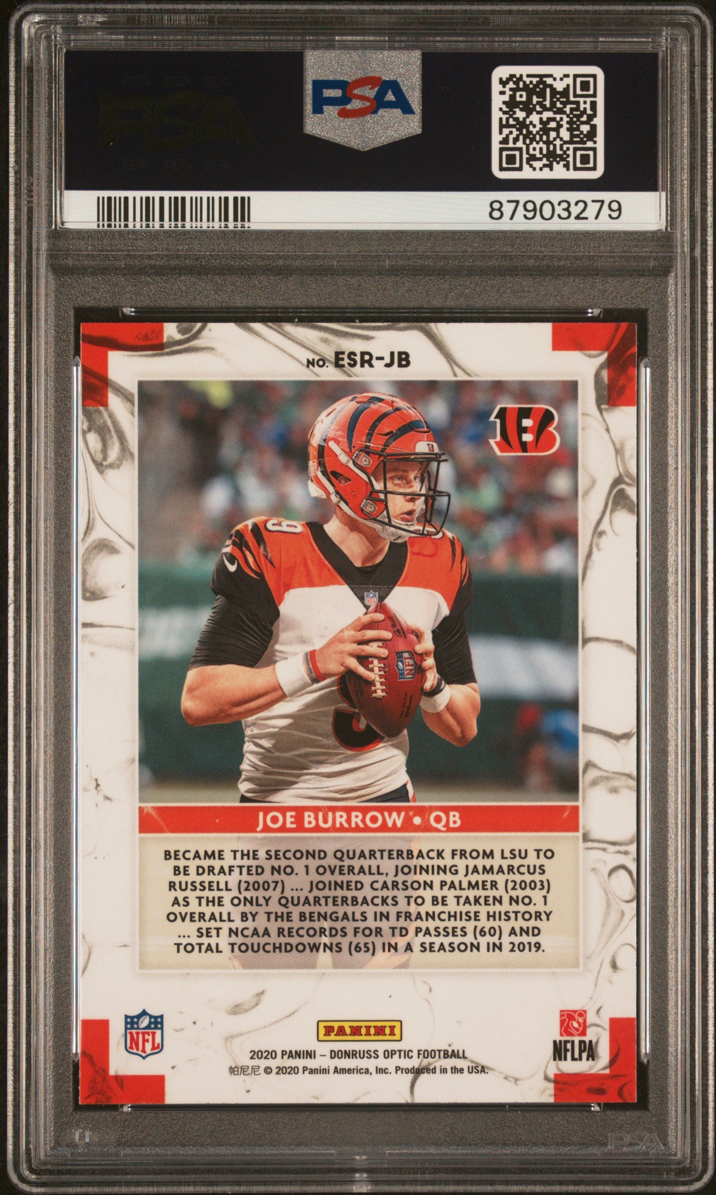2020 Panini Donruss Optic Elite Series Rookies Joe Burrow #JB PSA 10