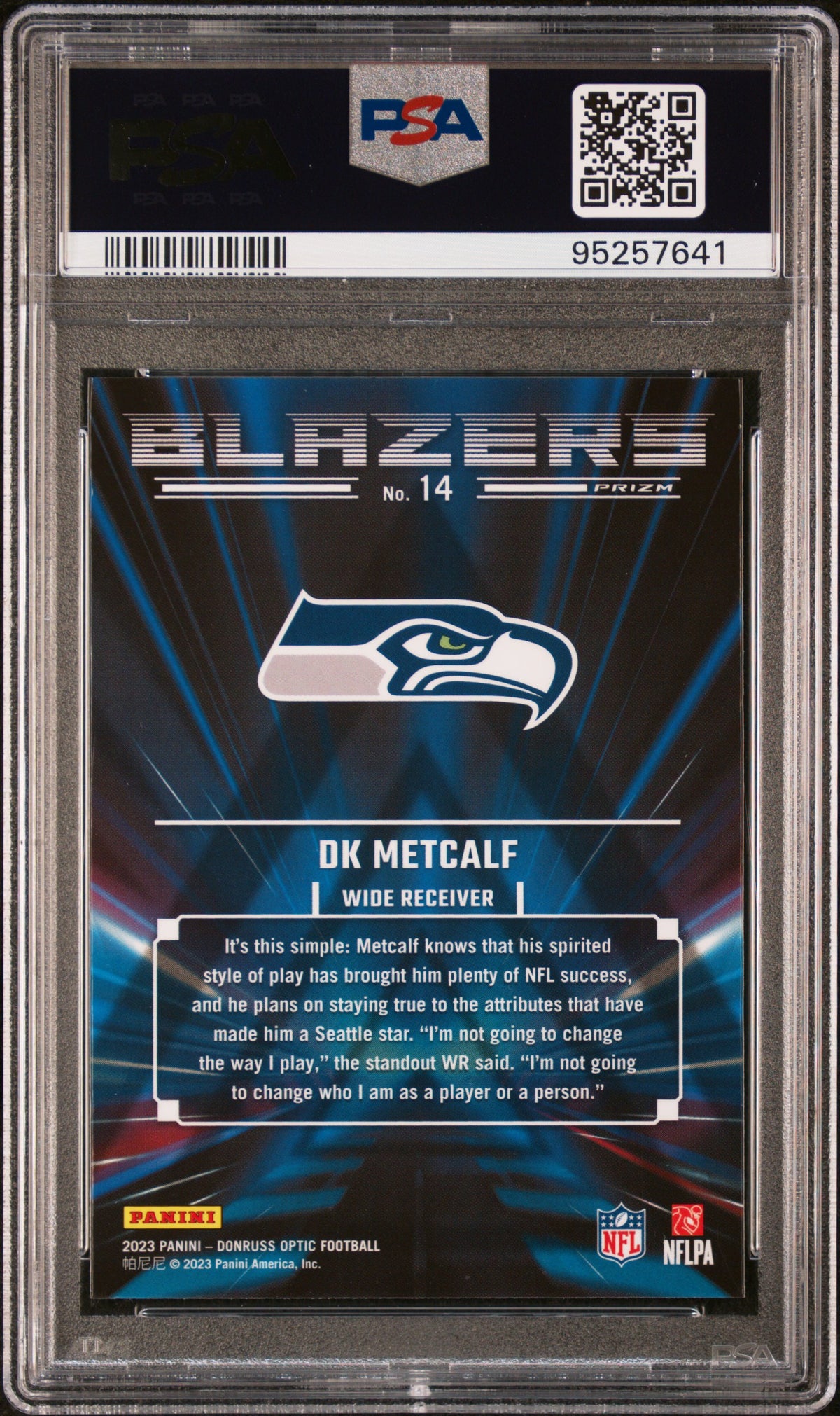 2023 Panini Donruss Optic Blazers DK Metcalf #14 PSA 10