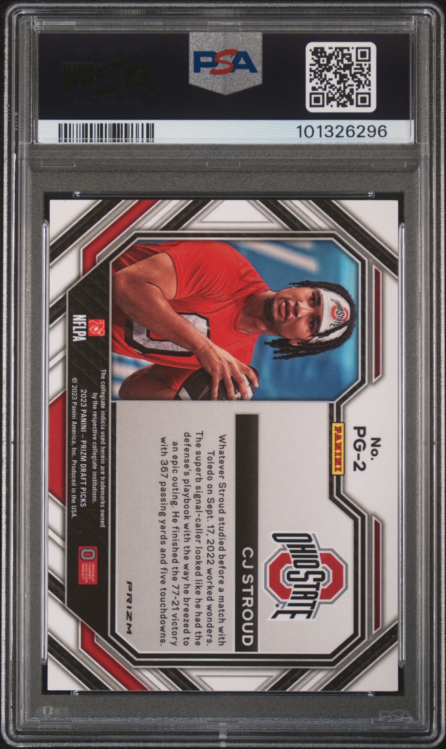 2023 Panini Prizm Draft Picks Pre Game CJ Stroud #PG2 PSA 9