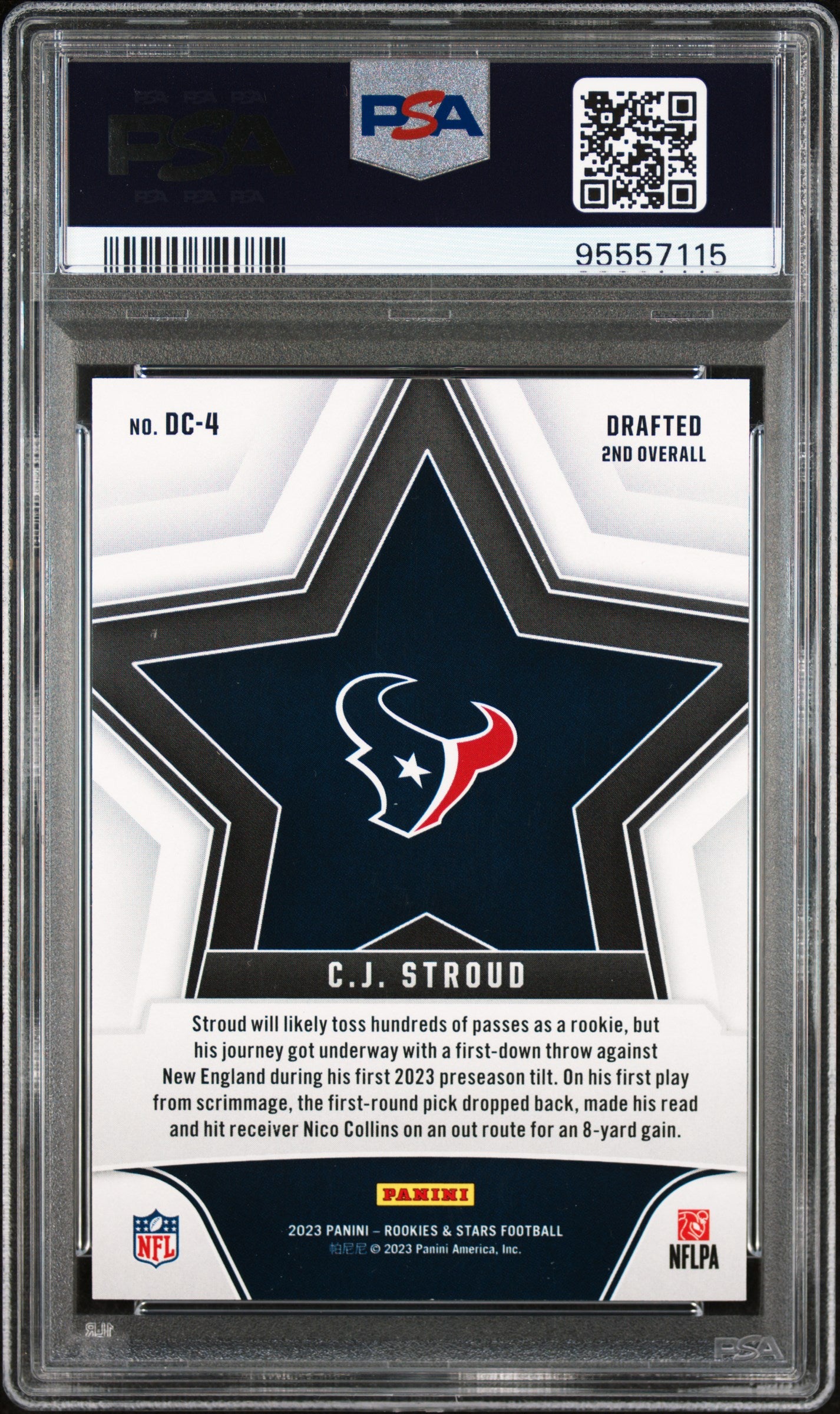 2023 Panini Rookies & Stars Draft Class CJ Stroud #DC4 Orange /125 PSA 9