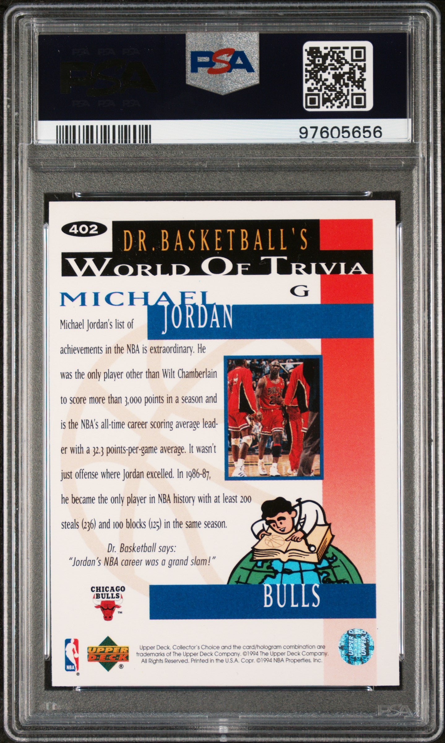 1994 Collector's Choice Michael Jordan #402 PSA 9