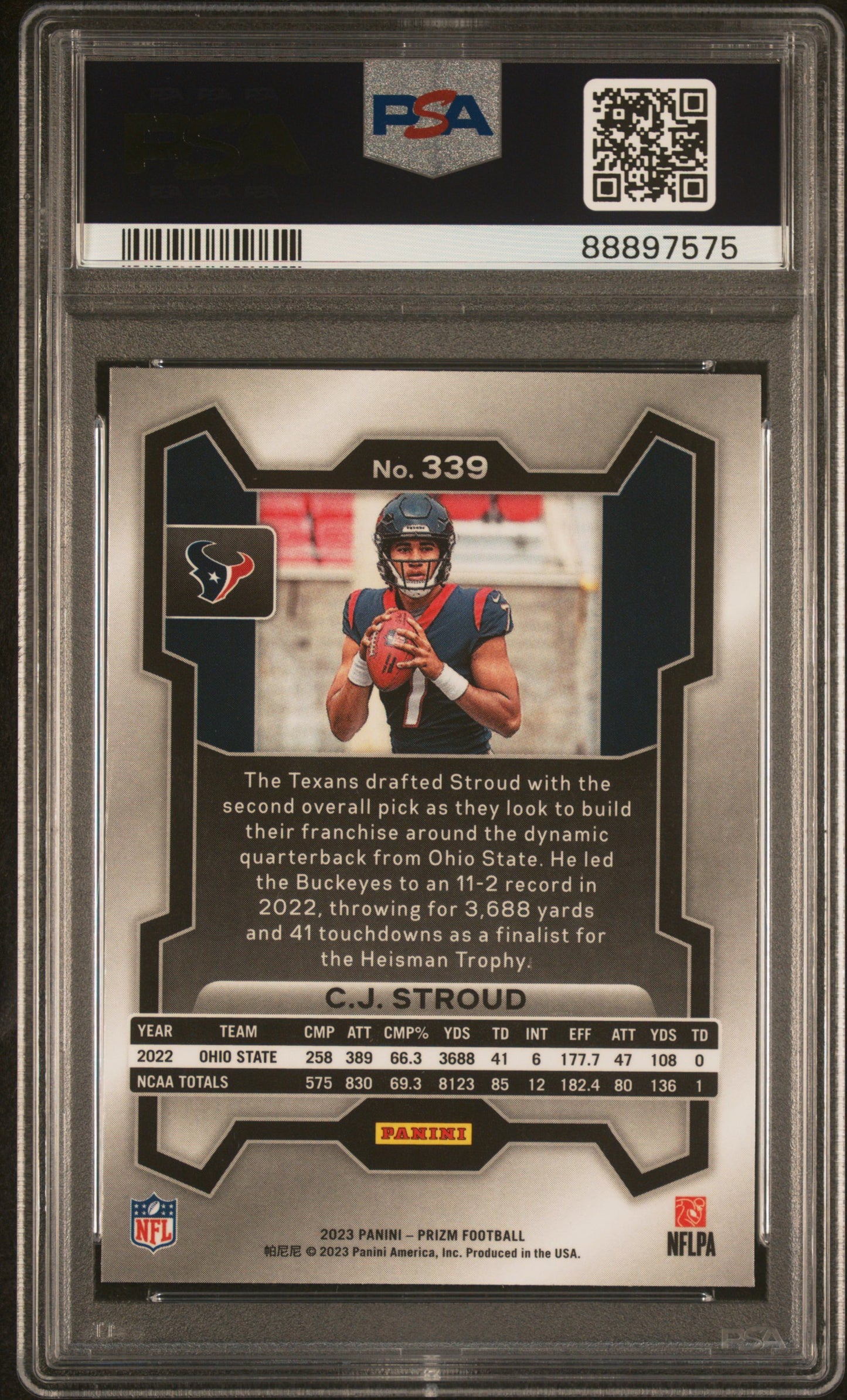 2023 Panini Prizm CJ Stroud #339 PSA 9