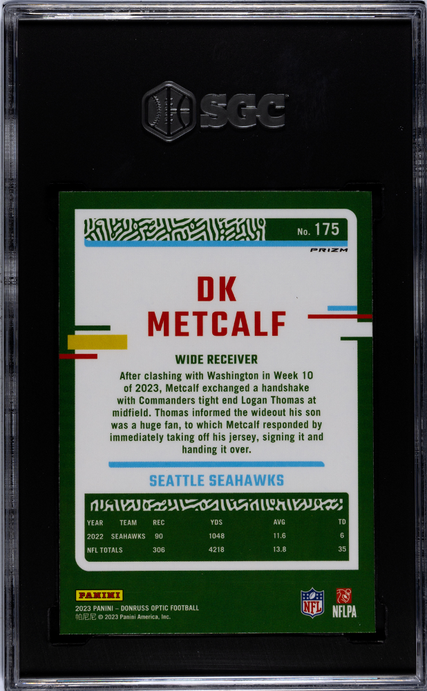 2023 Donruss Optic DK Metcalf #175 Stars Prizm SGC 10