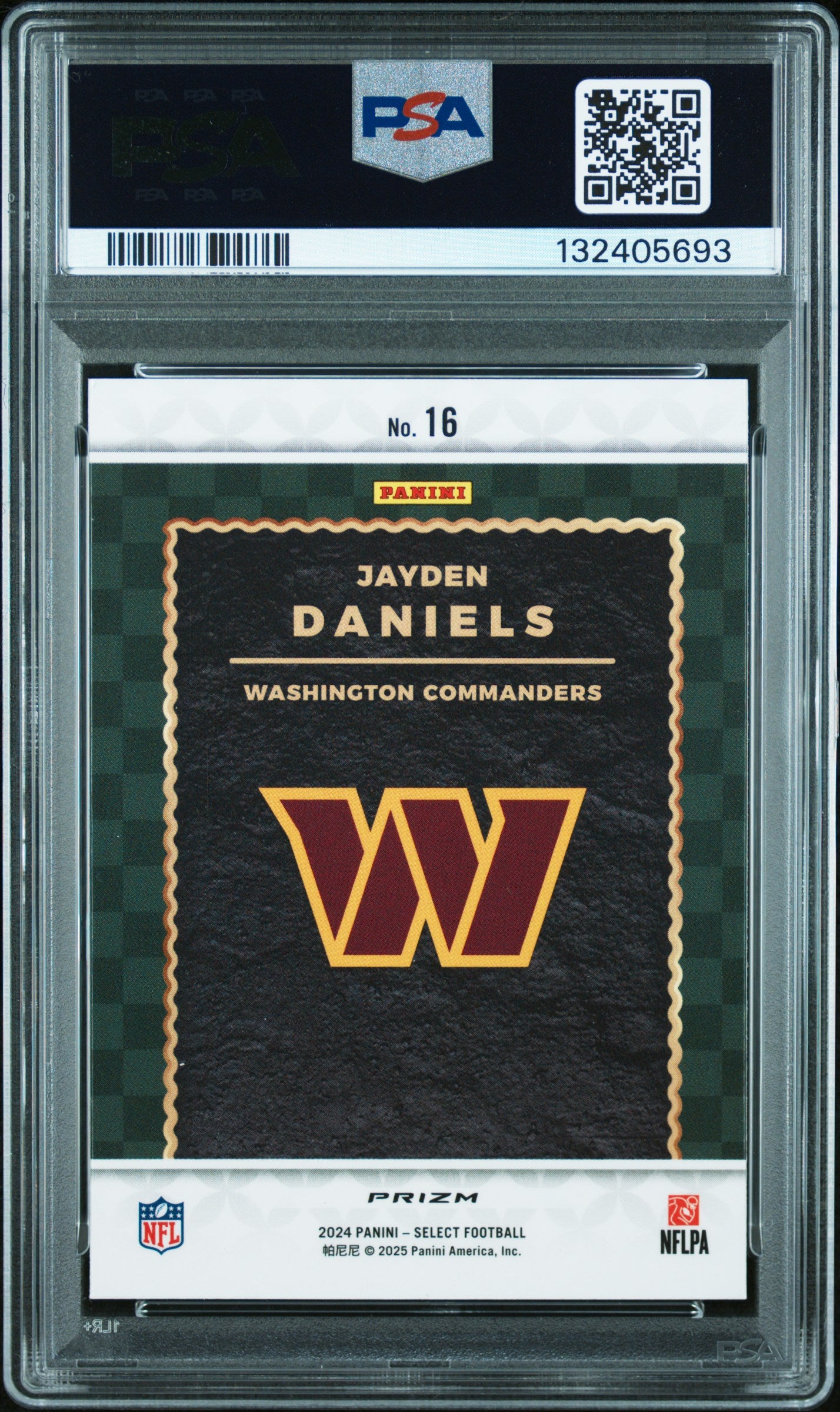2024 Panini Select Score Select Throwback Jayden Daniels #16 TB Prizm PSA 9