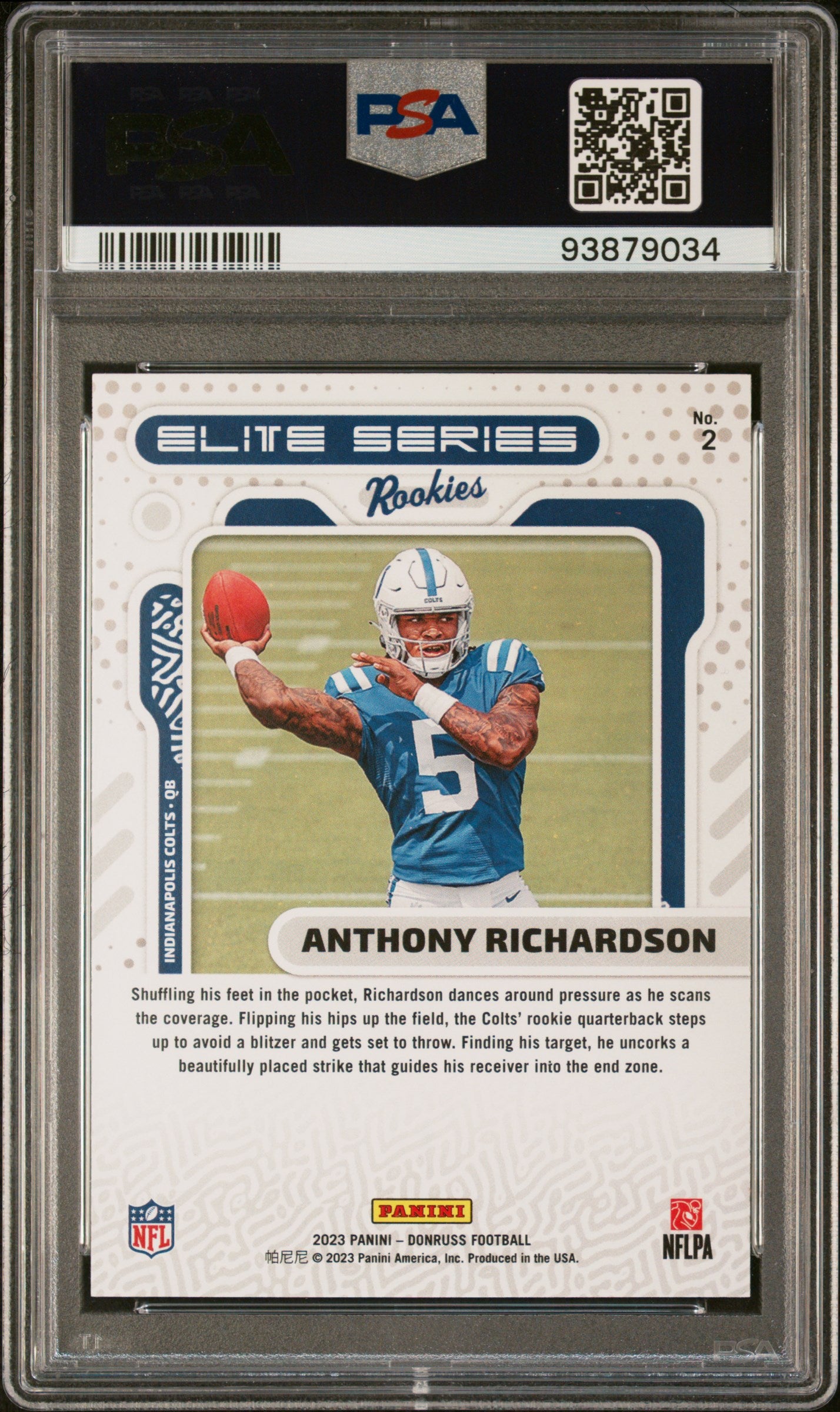 2023 Panini Donruss Elite Series Rookies Anthony Richardson #2 PSA 10