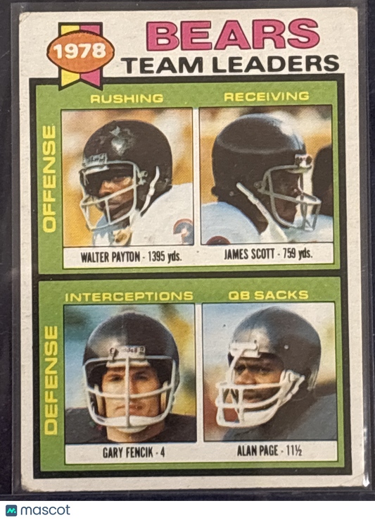 1979 Topps James Scott Alan Page Gary Fencik Walter Payton #132