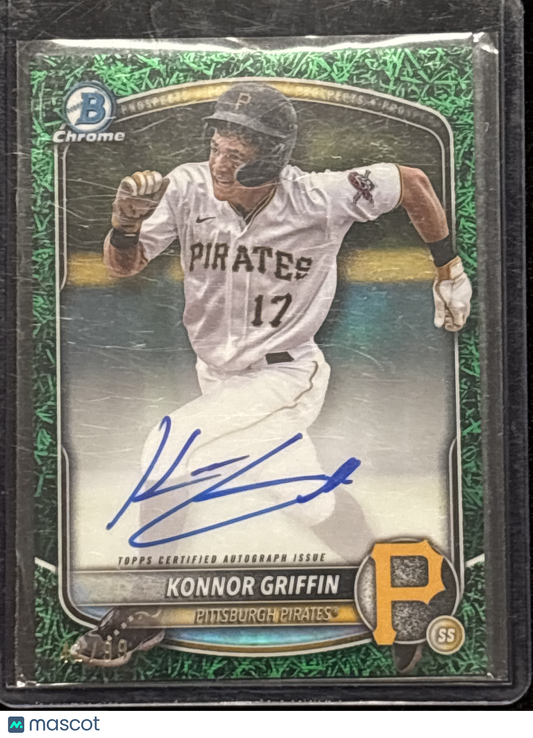 2025 Topps Bowman Chrome Prospect Autographs Konnor Griffin #CPA-KG Short Print Mint 42/99 Rookie Low Pop