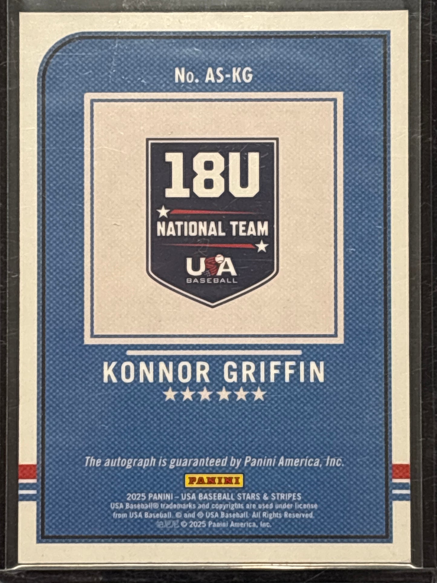 2025 Panini USA Baseball Stars & Stripes Konnor Griffin #AS-KG Short Print Mint