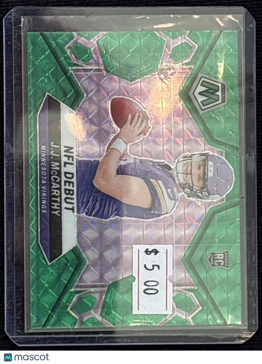 2024 Panini Mosaic NFL Debut J.J. McCarthy #275 Green Mint Rookie RC