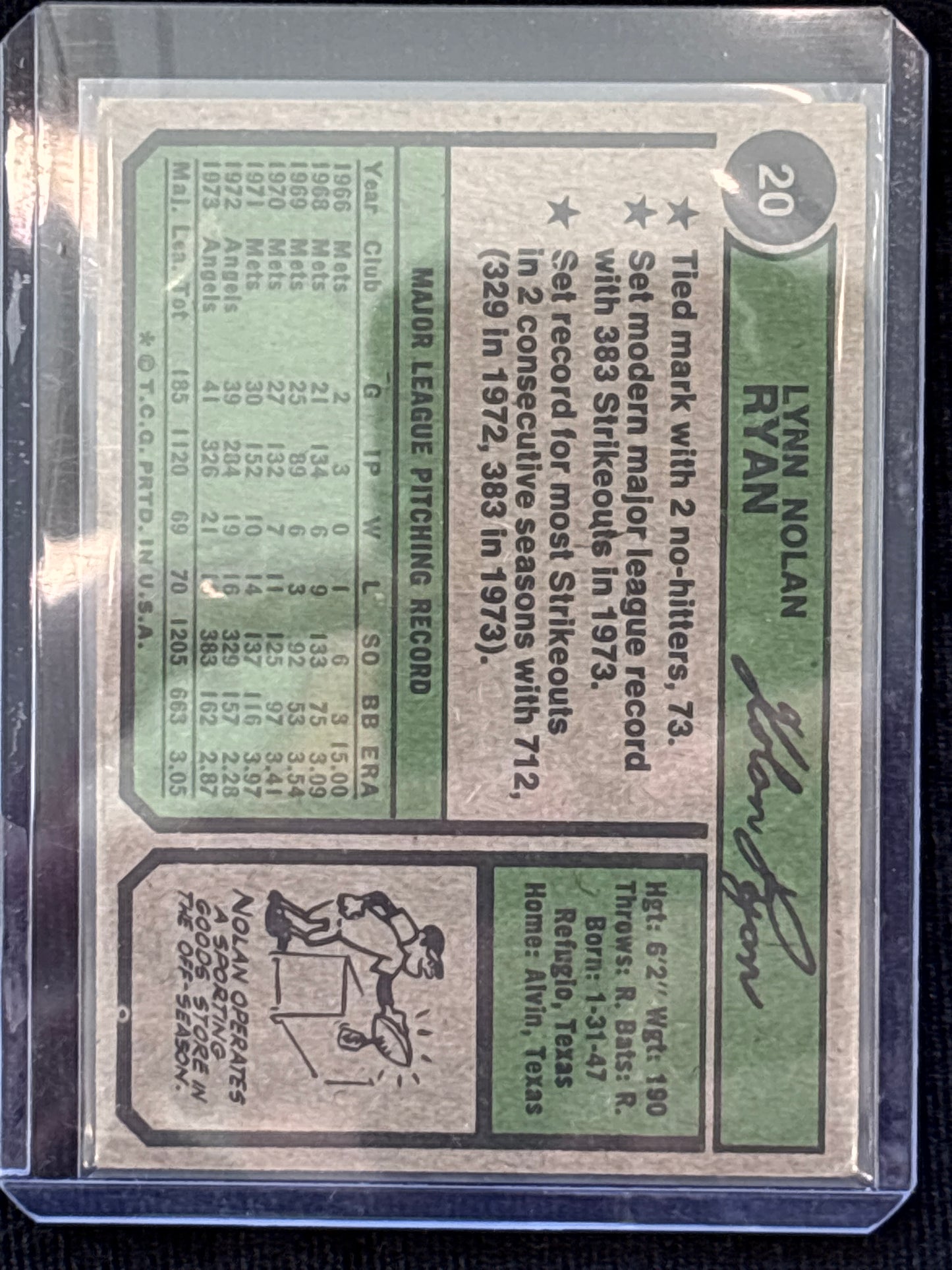 1969 Topps Nolan Ryan #20 HOF