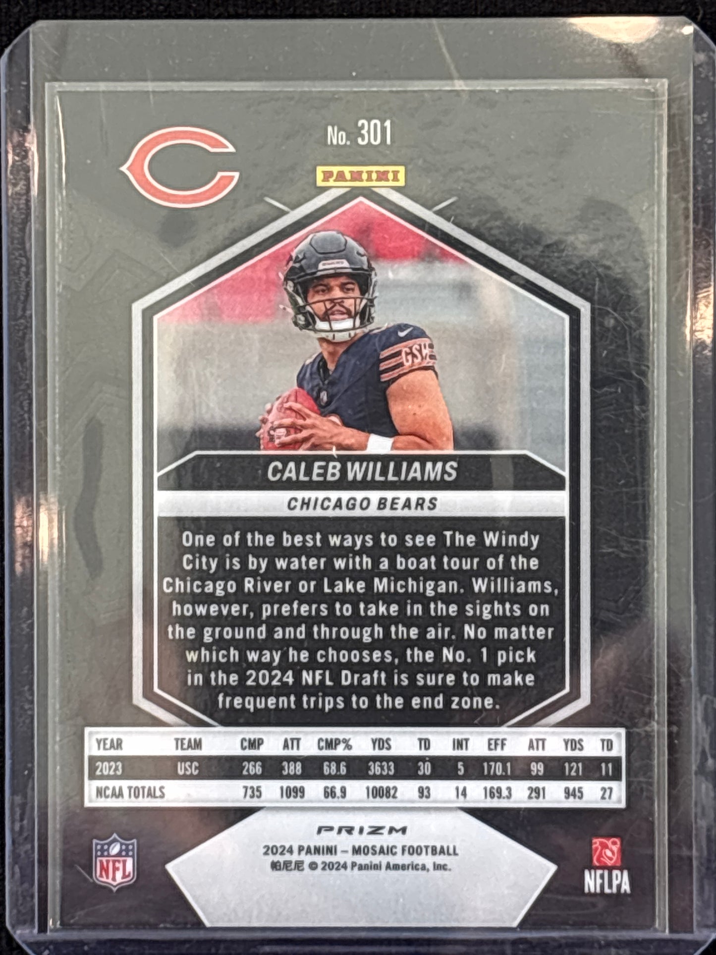 2024 Panini Mosaic Football Caleb Williams #301 Green Rookie RC
