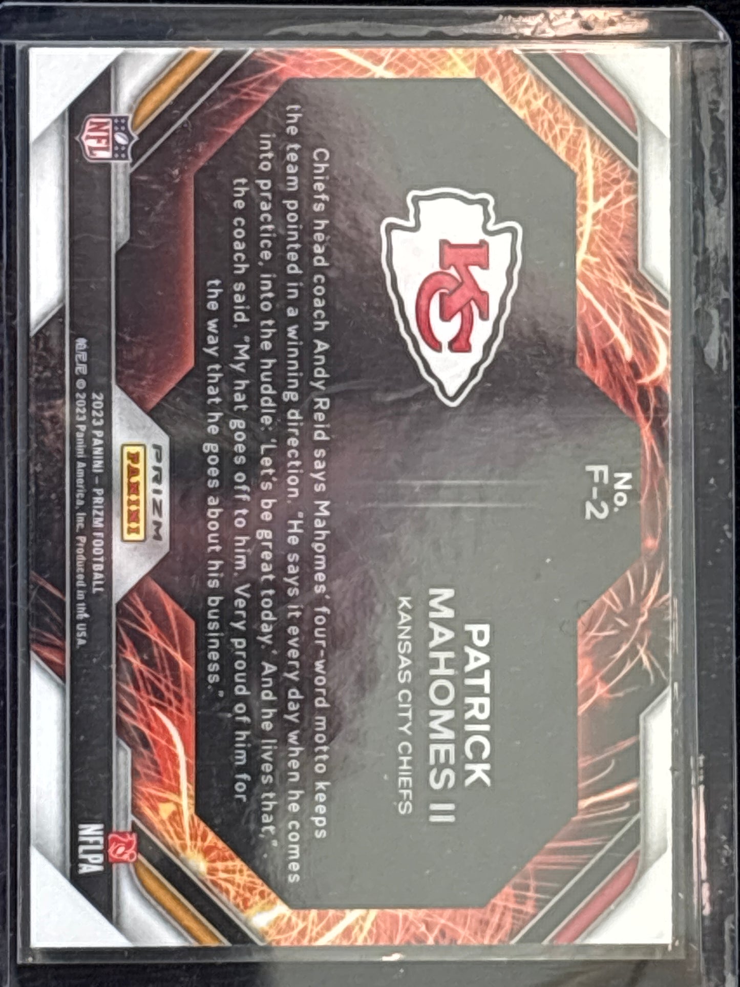 2023 Panini Prizm Fireworks Patrick Mahomes II #F-2 Green