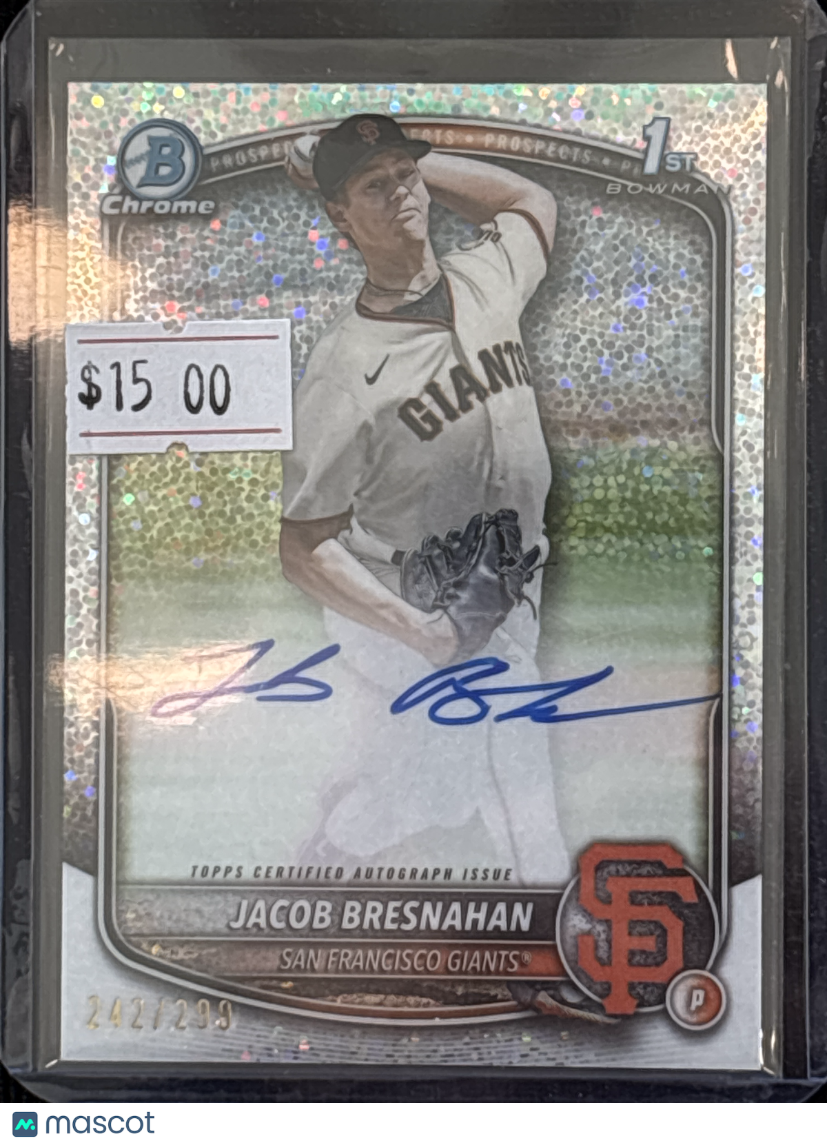 2025 Topps Bowman Chrome Jacob Bresnahan #CPA-JBR Speckle Refractor Parallel/Variety Mint 242/299
