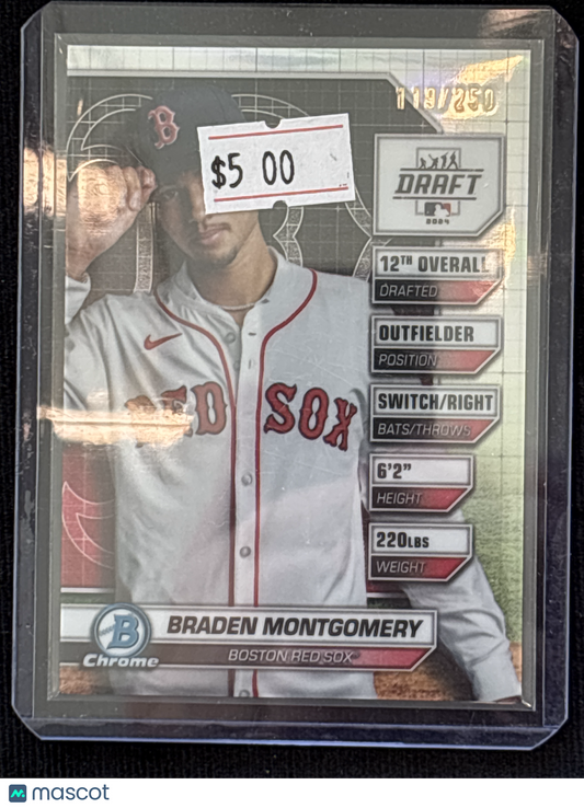 2024 Topps Bowman Draft Chrome Braden Montgomery #BDN-7 Refractor Mint Parallel