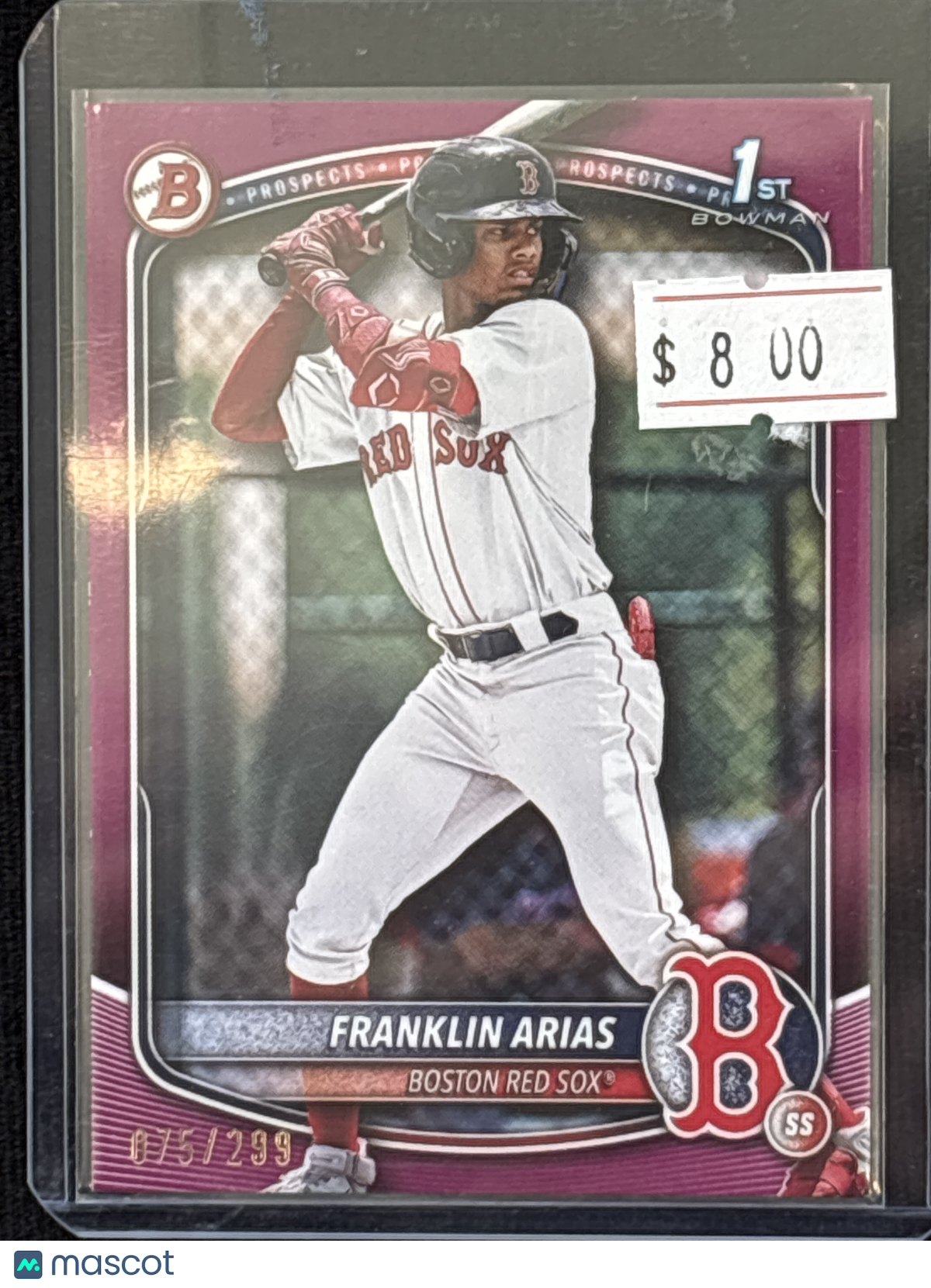 2025 Topps Bowman Franklin Arias #BP-67 Fuchsia Nicely Centered Parallel/Variety