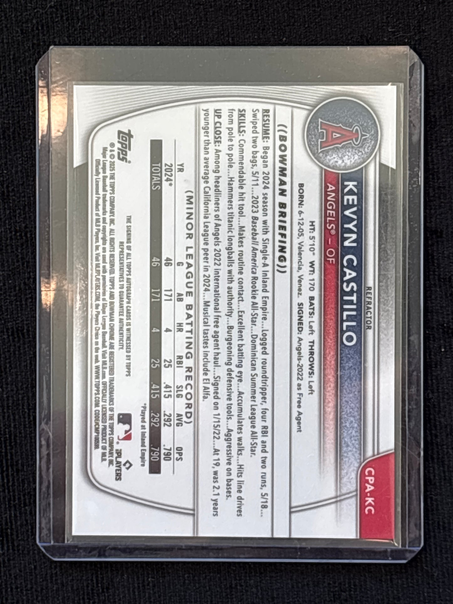 2025 Bowman Chrome Kevyn Castillo #CPA-KC Short Print Rookie