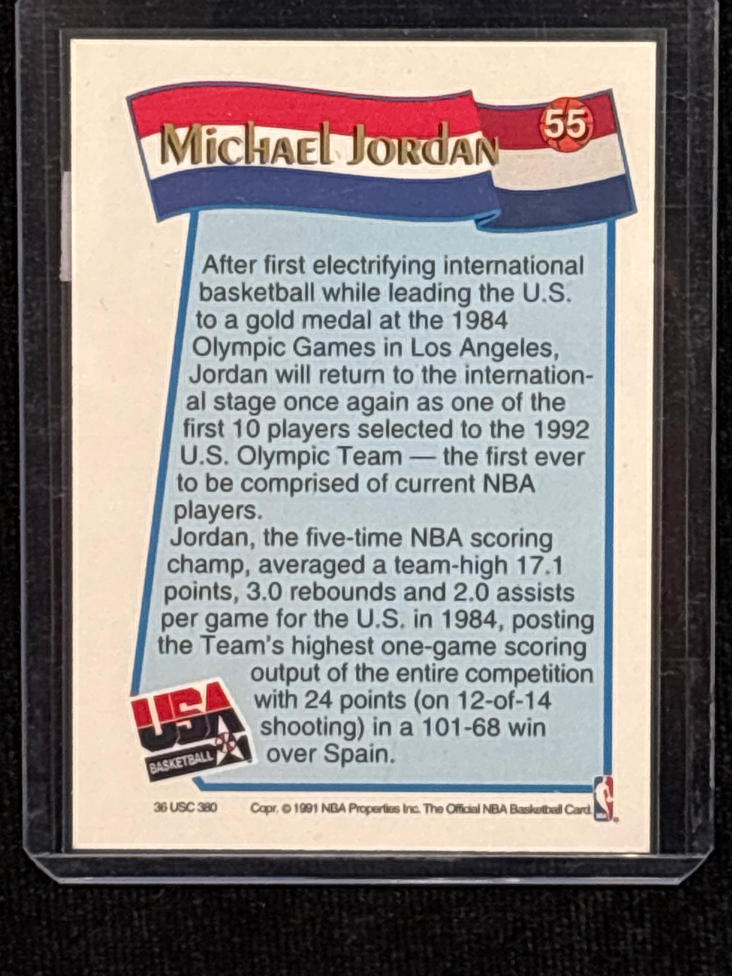 1991 Hoops USA Basketball Michael Jordan #55