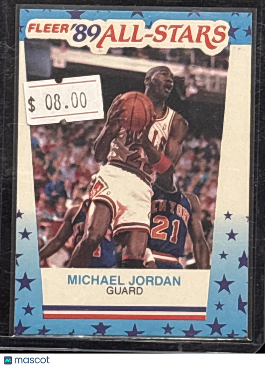 1989 Fleer All-Star Stickers Michael Jordan #3 HOF Sticker