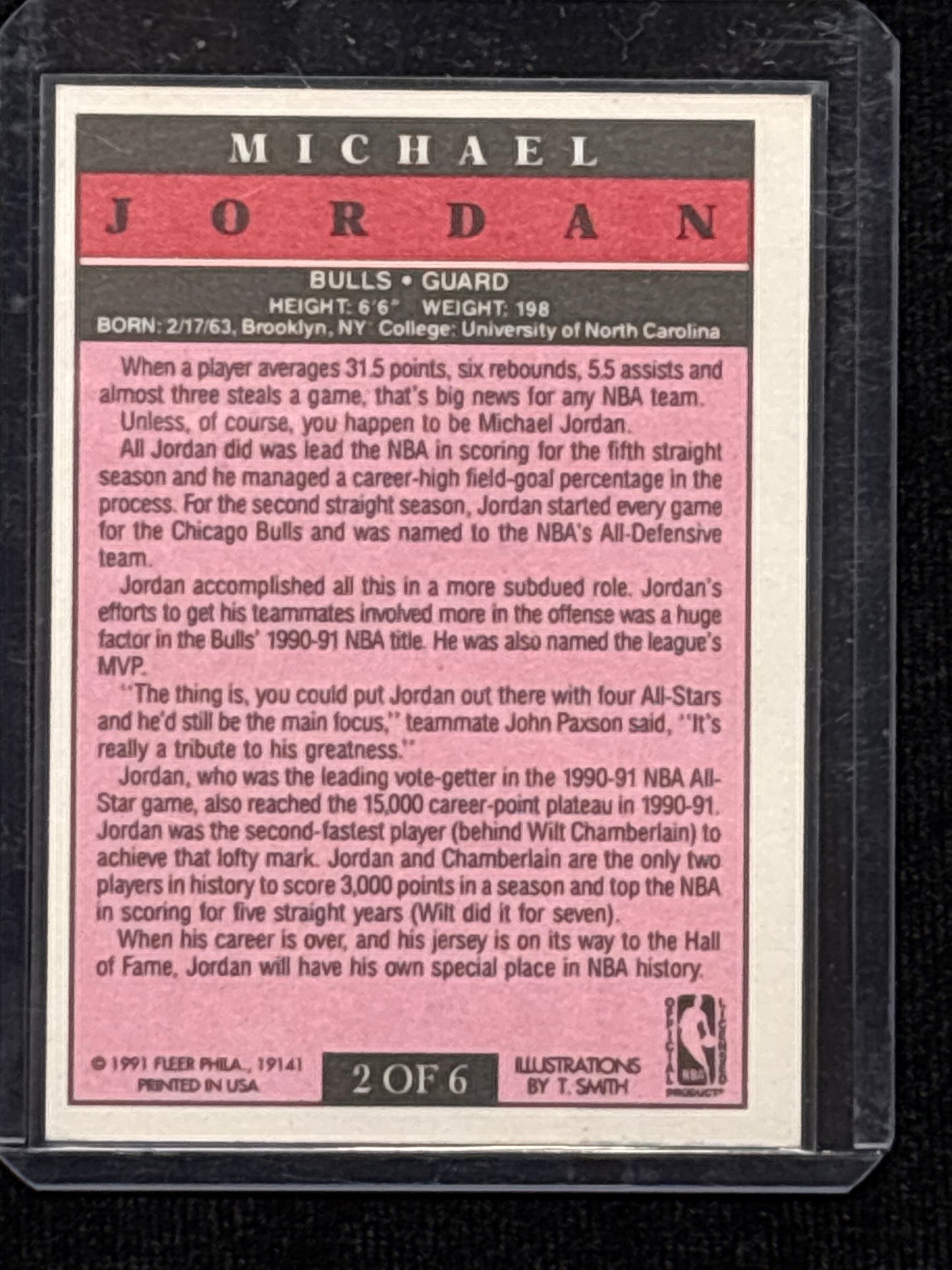1991 Fleer Pro-Visions Michael Jordan #2 OF 6 HOF Mint
