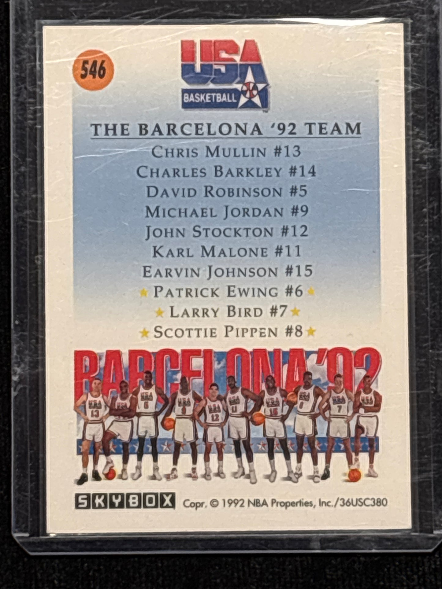 1992 1991-92 SkyBox Earvin Johnson John Stockton Karl Malone Michael Jordan Patrick Ewing David Robinson Chris Mullin Larry Bird Charles Barkley Scottie Pippen #546