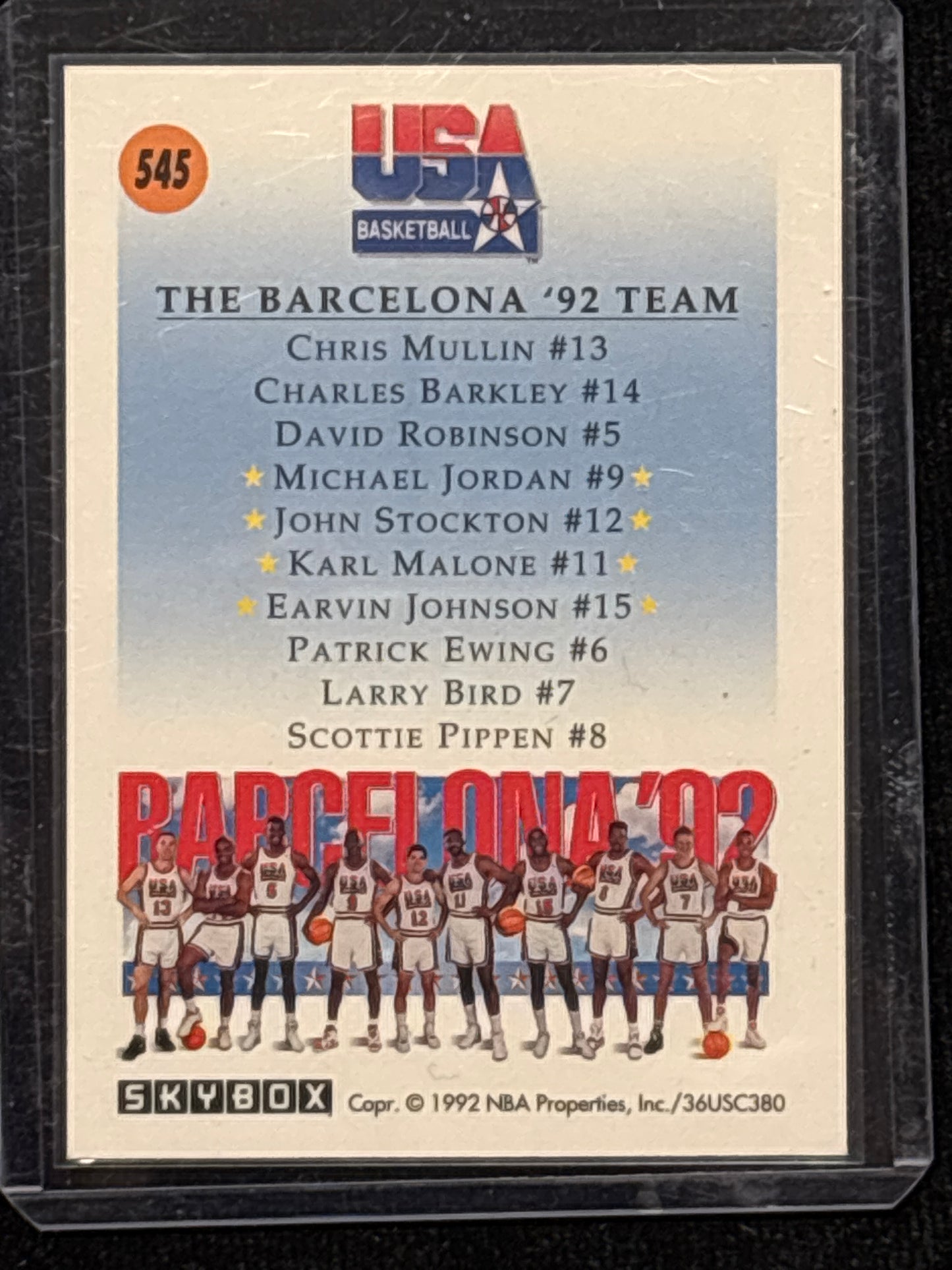 1992 SkyBox Earvin Johnson John Stockton Karl Malone Michael Jordan Patrick Ewing David Robinson Chris Mullin Larry Bird Charles Barkley Scottie Pippen #545