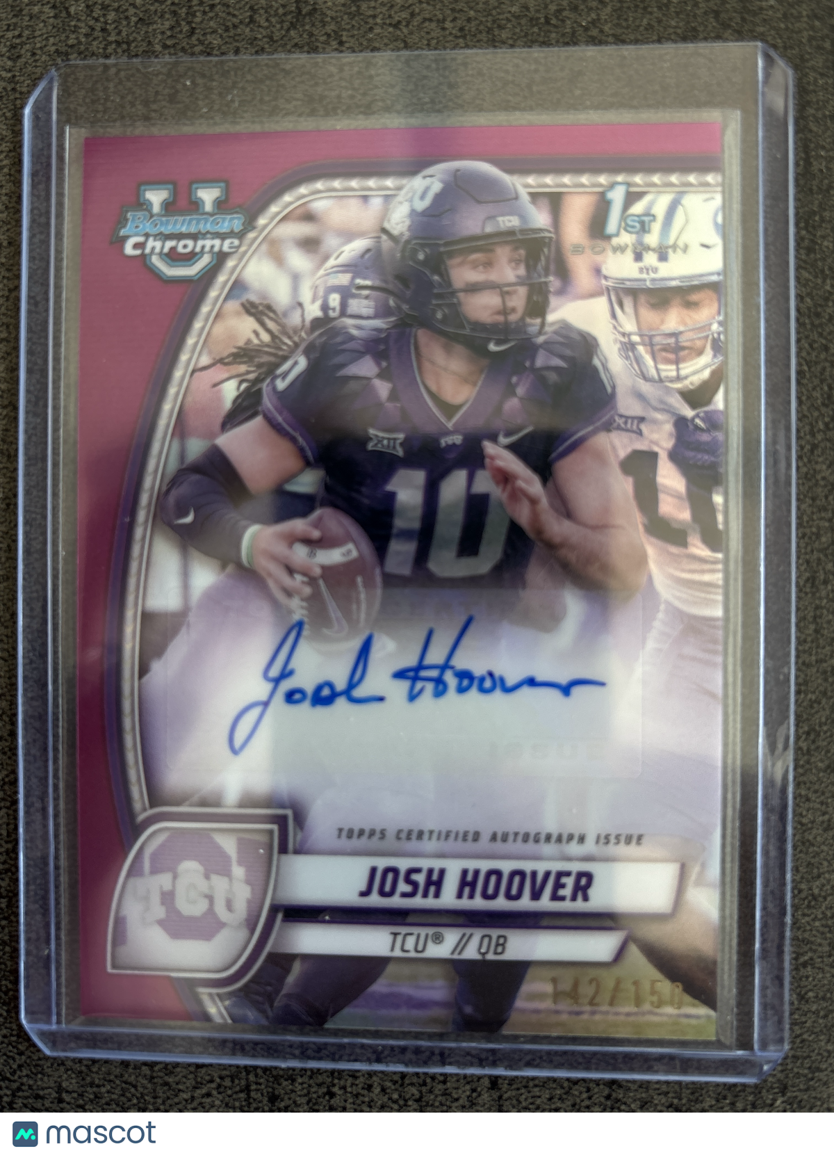 2024 Bowman Football Josh Hoover #PA-JHO Pink /150 Short Print Mint 1st Bowman