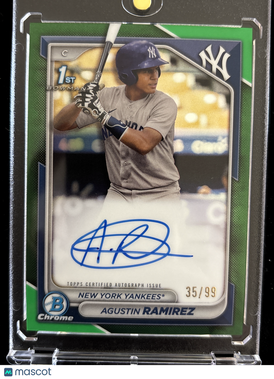 2024 Bowman Chrome Agustin Ramirez #CPA-AR Green Refractor /99 1st Bowman