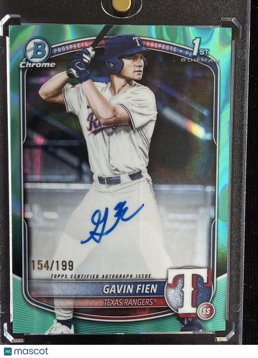 2025 Bowman Chrome Gavin Fien #CPA-GF Green Lunar Refractor /199 1st Bowman