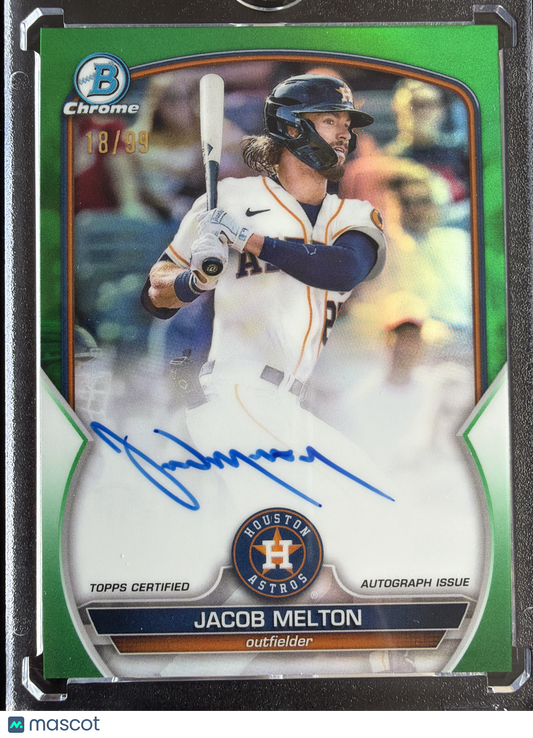 2023 Topps Bowman Chrome Jacob Melton #CPA-JML Green Refractor /99