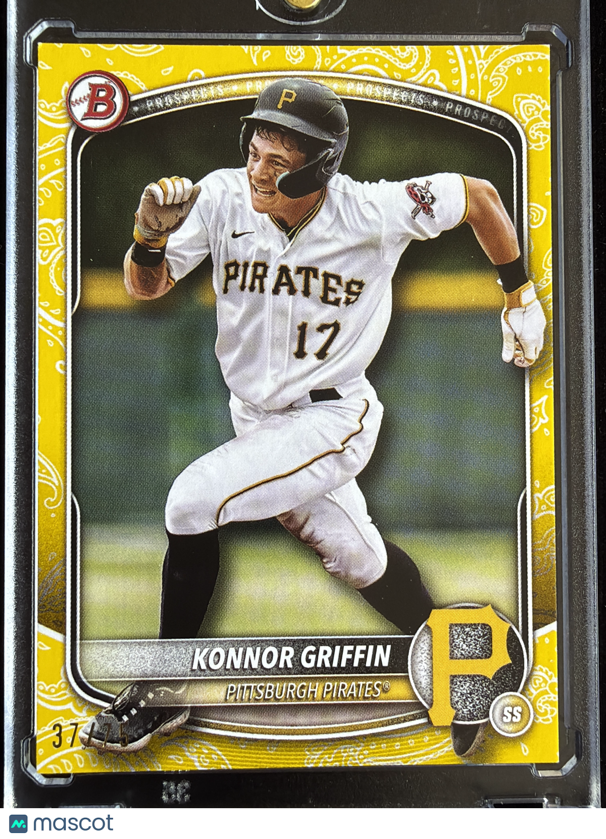 2025 Topps Bowman Chrome Konnor Griffin #BP-86 Yellow Paisley /75