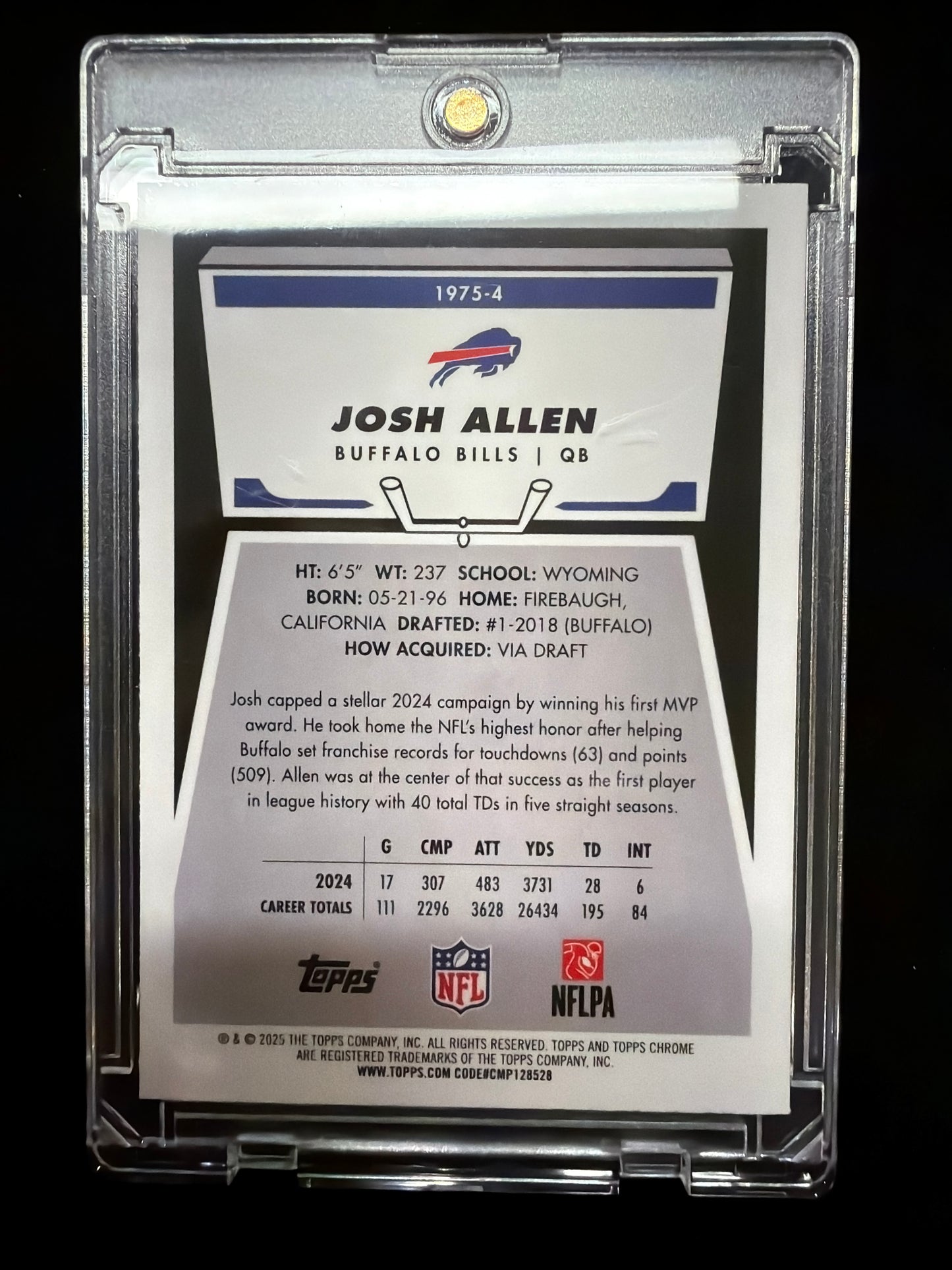 1975 Topps Chrome Josh Allen #1975-4 Gold Refractor /275