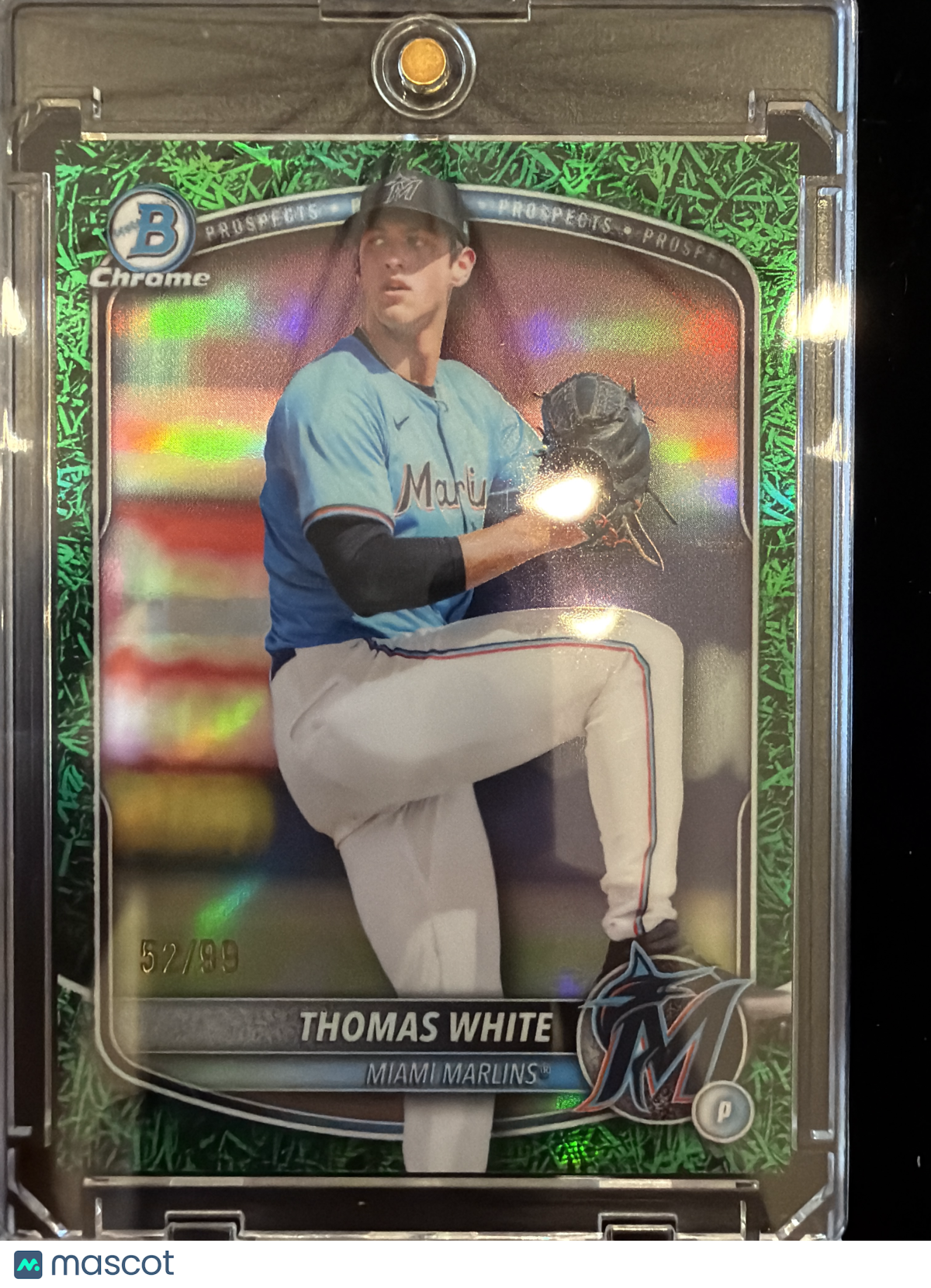 2024 Bowman Chrome Thomas White #BDC-26 Green Grass Refractor /99