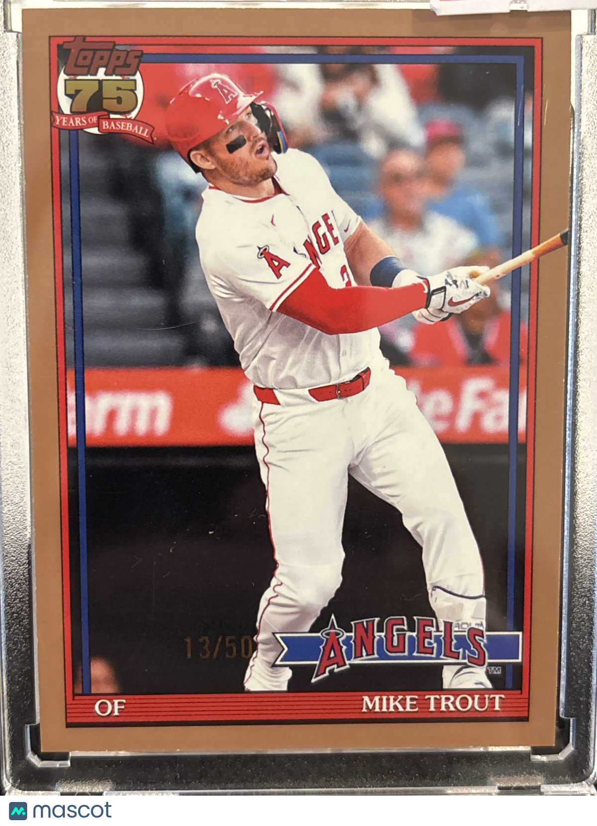 2025 Topps 75 Years of Baseball Mike Trout #T91-1 Gold /50