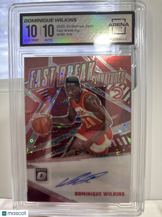 2024 Donruss Optic Signatures Dominique Wilkins #FBS-KIN Arena Club 10 Auto 10