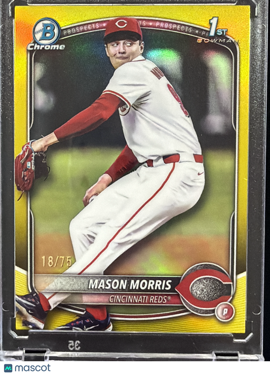 2023 Bowman Chrome Mason Morris #BDC-66 Yellow Refractor /75