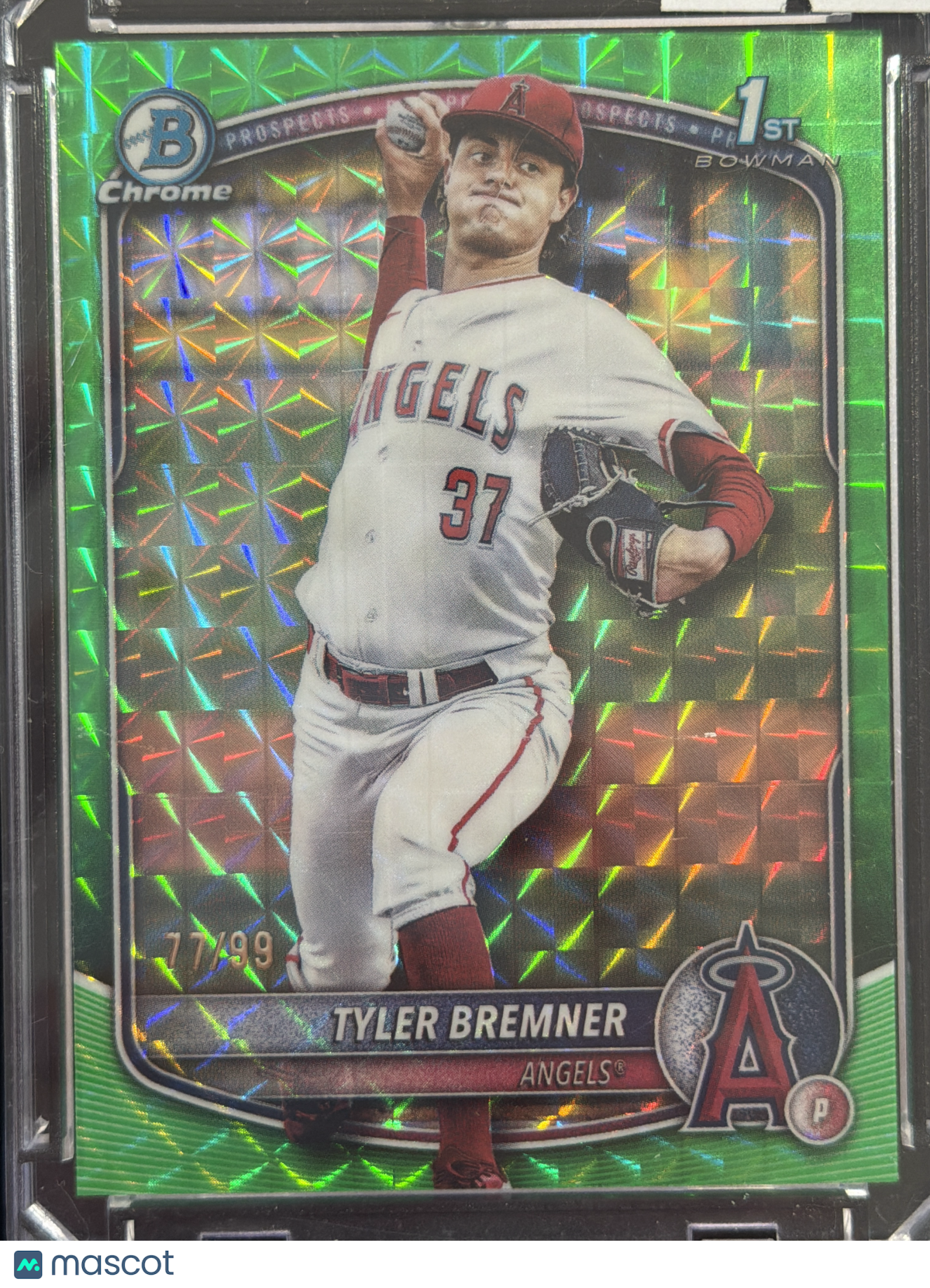 2025 Topps Bowman Chrome Tyler Bremner #BDC-37 Green Shimmer Refractor /99