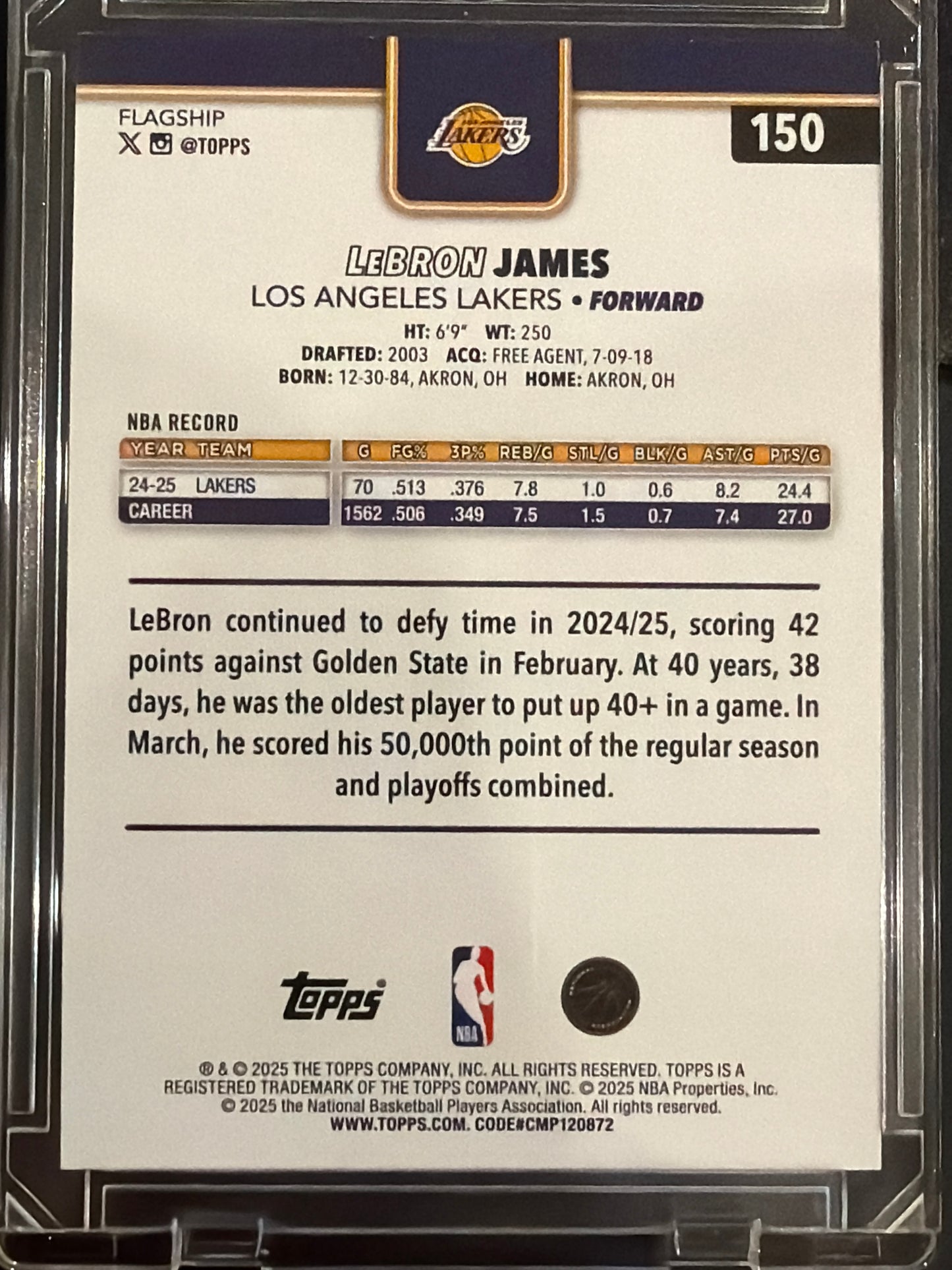 2025 Topps Flagship LeBron James #150 Silver Foilboard