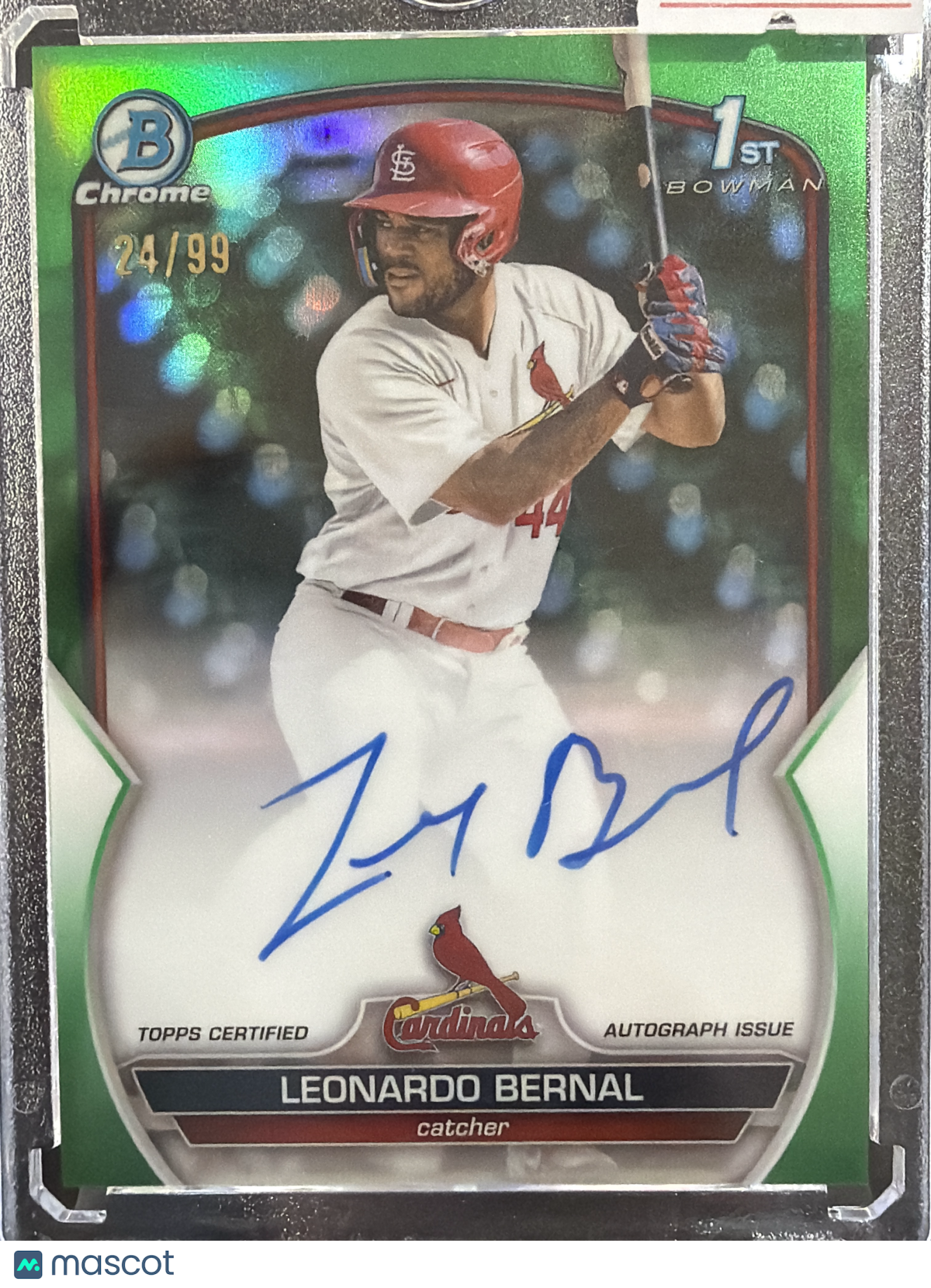 2023 Bowman Chrome Leonardo Bernal #CPA-LB Green Refractor /99 1st Bowman