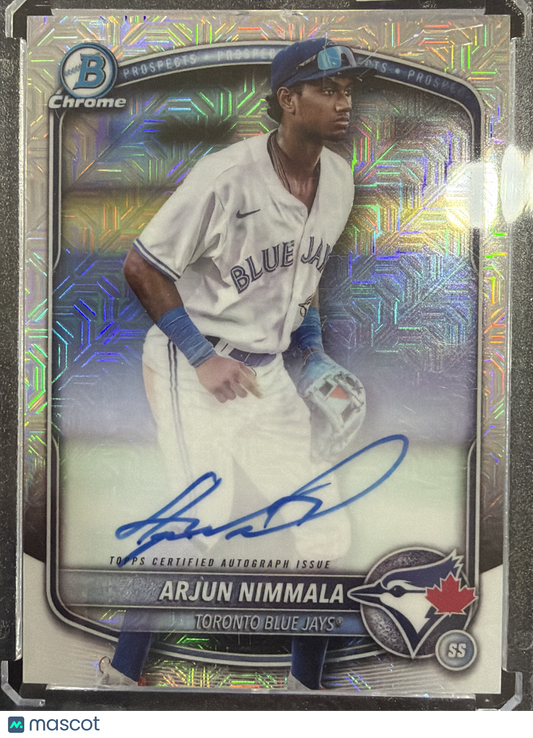 2025 Topps Bowman Chrome Arjun Nimmala #BMA-AN Mojo Refractor