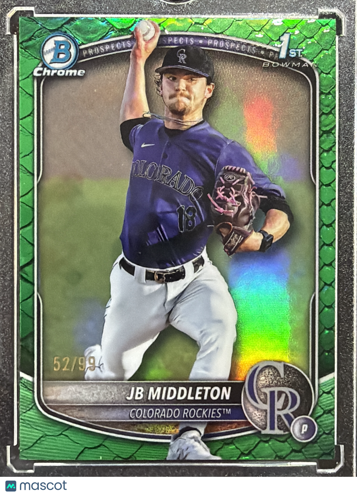 2025 Bowman Chrome JB Middleton #BDC-78 Green Grass Refractor /99