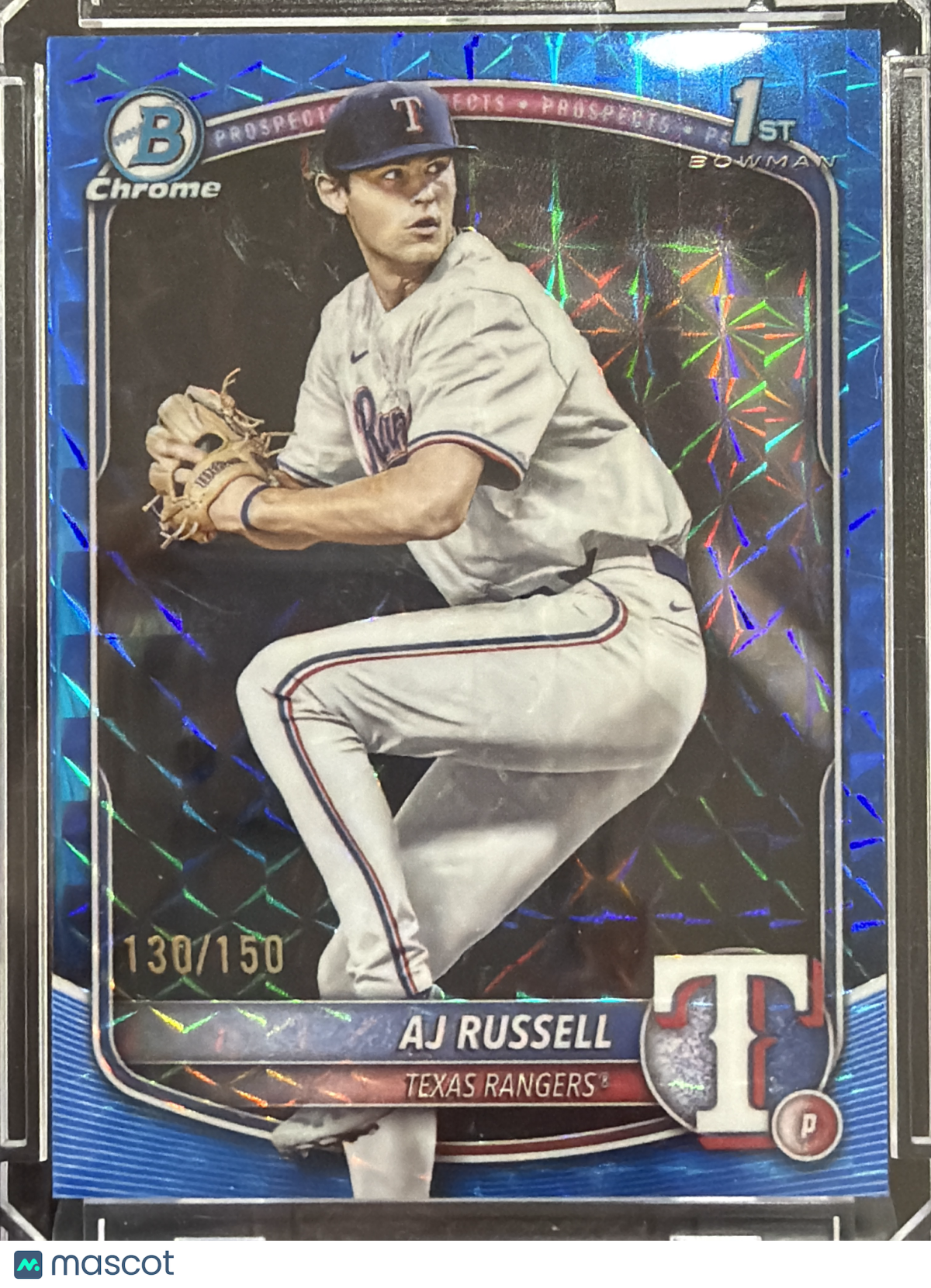 2023 Bowman Chrome AJ Russell #BDC-51 Blue Sapphire Refractor /150