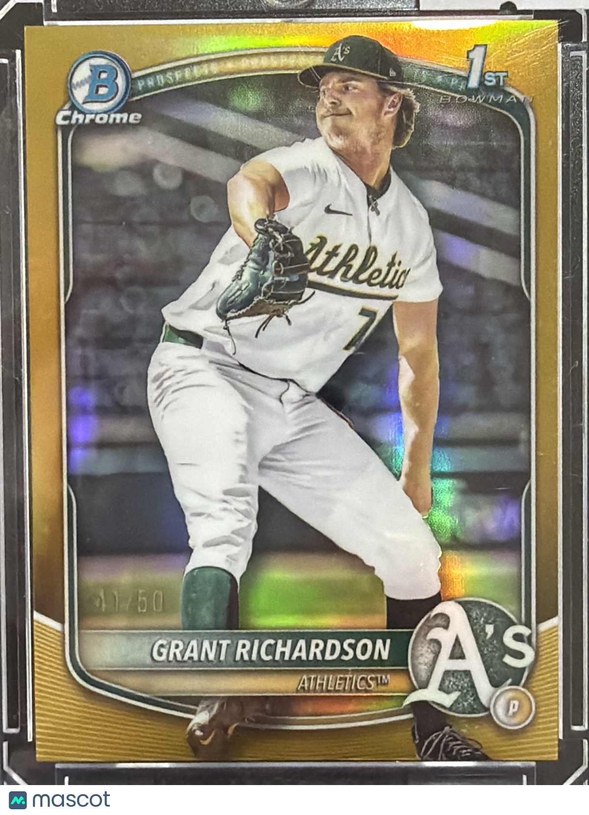 2025 Topps Bowman Chrome Grant Richardson #BDC-171 Gold Refractor /50 1st Bowman