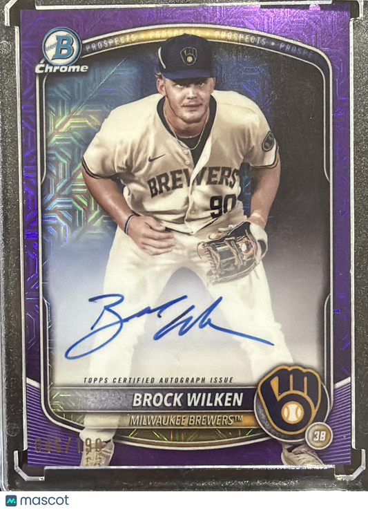 2024 Bowman Chrome Brock Wilken #BMA-BW Purple Mojo Refractor /12.y